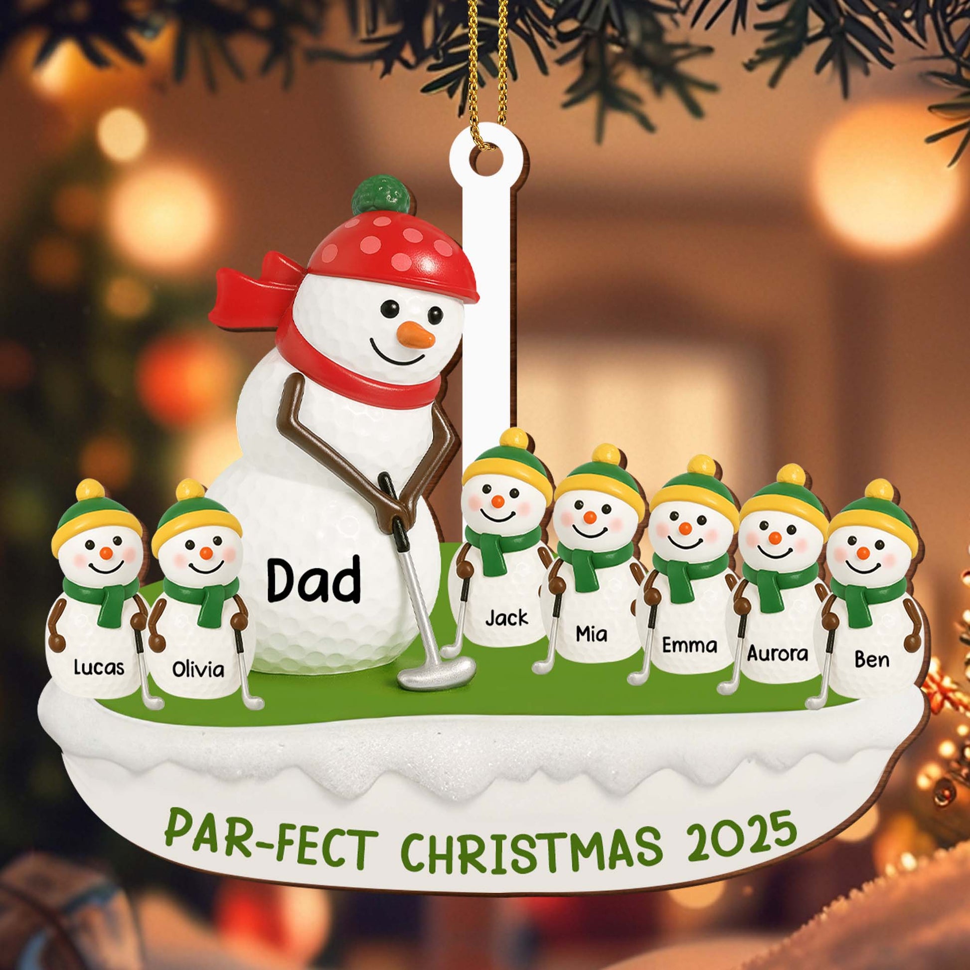 Par-Fect Christmas With Snowman And Golf Elements