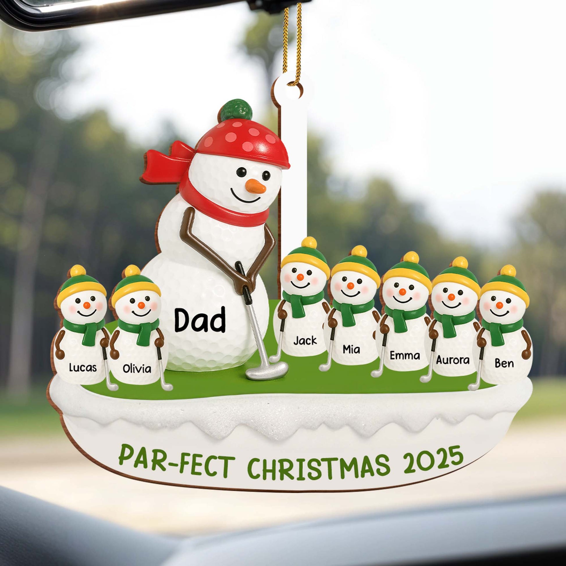 Par-Fect Christmas With Snowman And Golf Elements