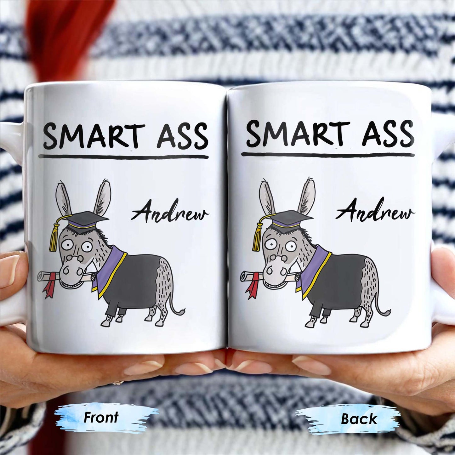 Smart Ass, Graduation Donkey With Cap And Diploma