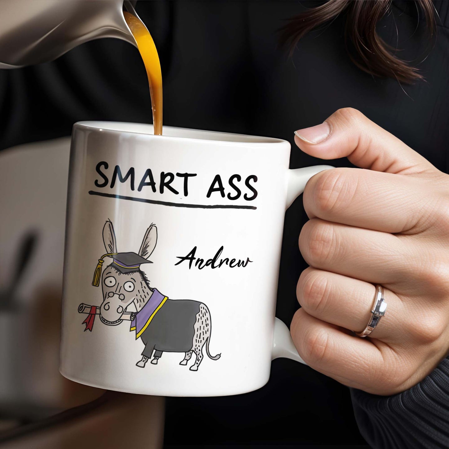 Smart Ass, Graduation Donkey With Cap And Diploma
