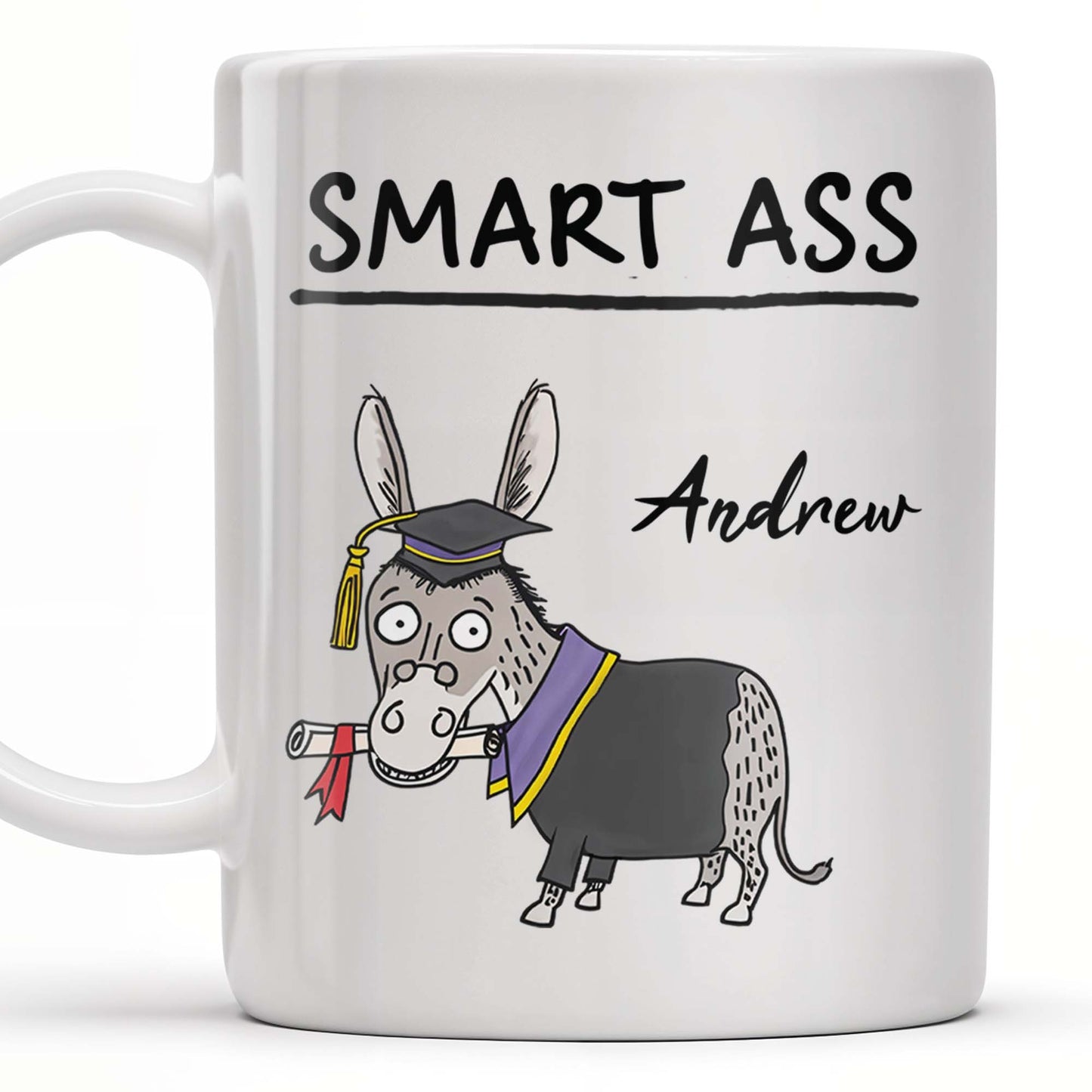 Smart Ass, Graduation Donkey With Cap And Diploma