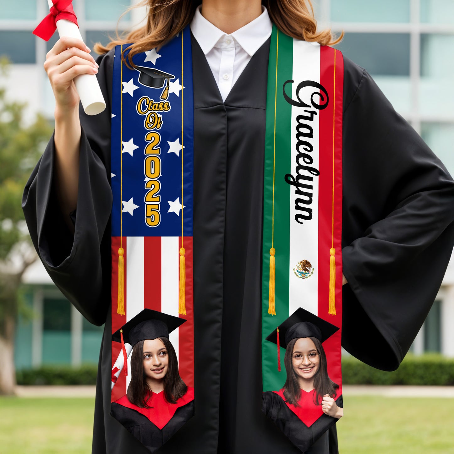 Class Of 2025, American Flag, Graduation Cap, Stars