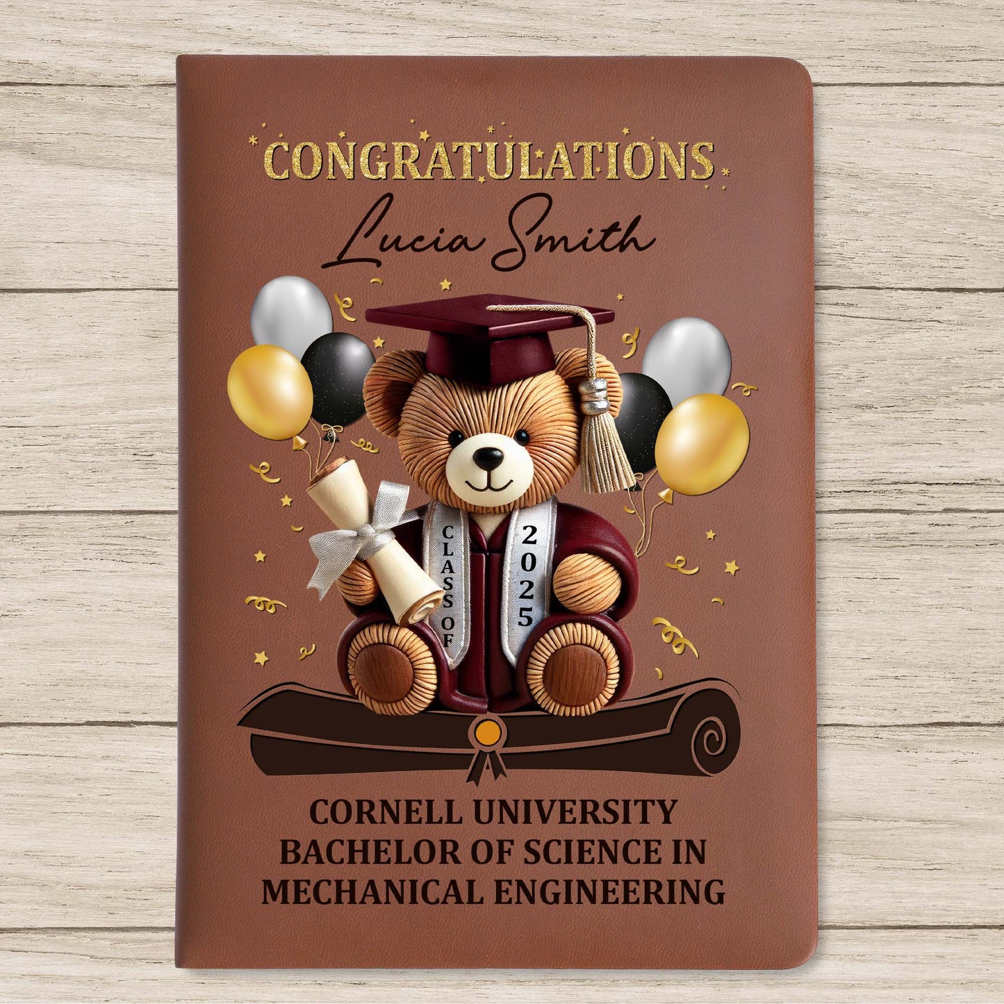 Congratulations Lucia Smith, Cornell University Bachelor of Science in Mechanical Engineering, Teddy Bear, Graduation Cap
