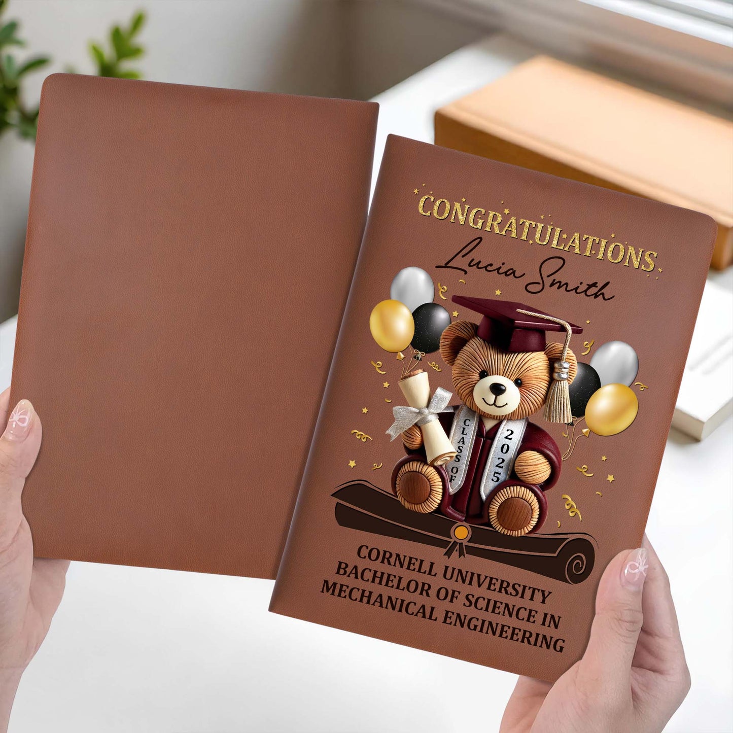 Congratulations Lucia Smith, Cornell University Bachelor of Science in Mechanical Engineering, Teddy Bear, Graduation Cap