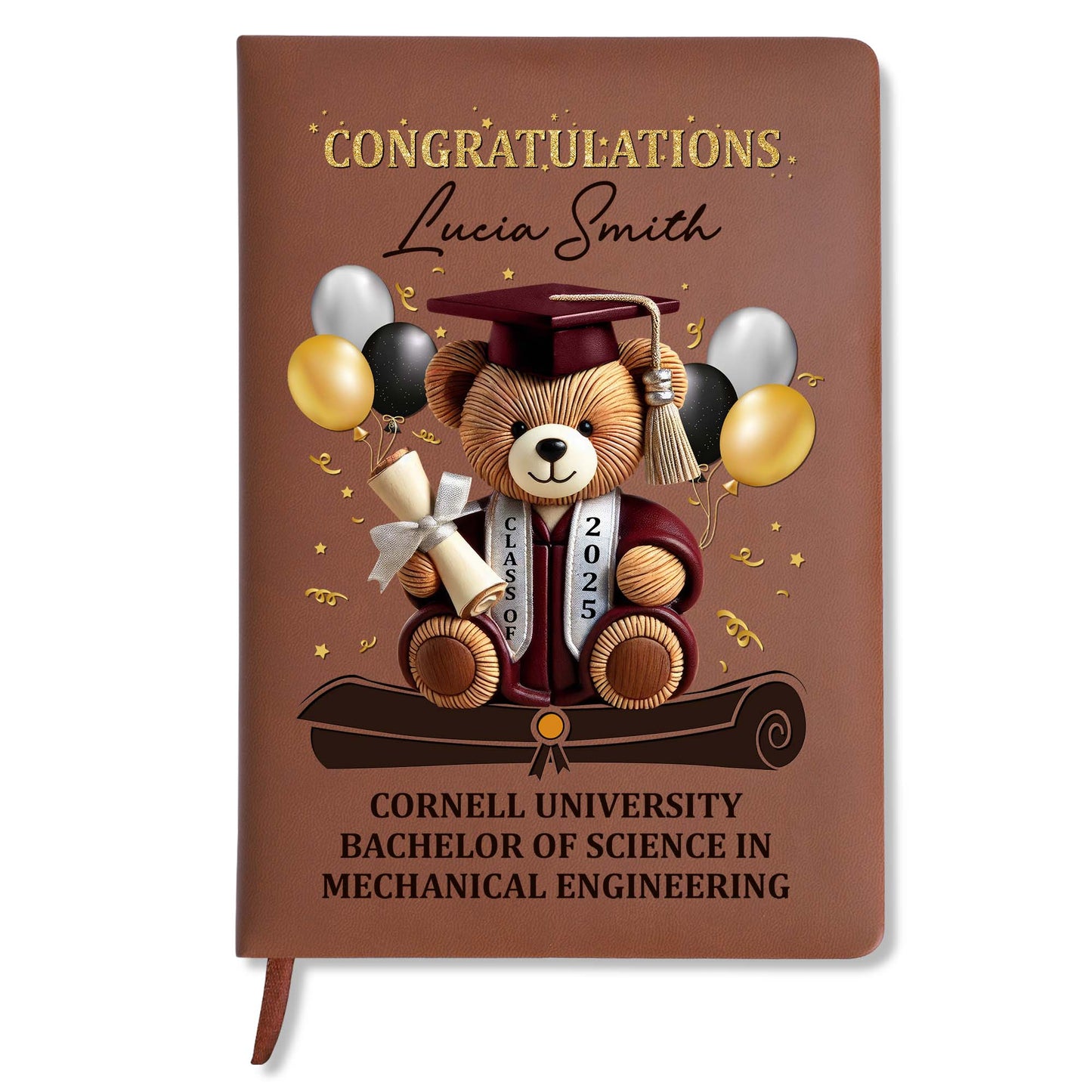 Congratulations Lucia Smith, Cornell University Bachelor of Science in Mechanical Engineering, Teddy Bear, Graduation Cap