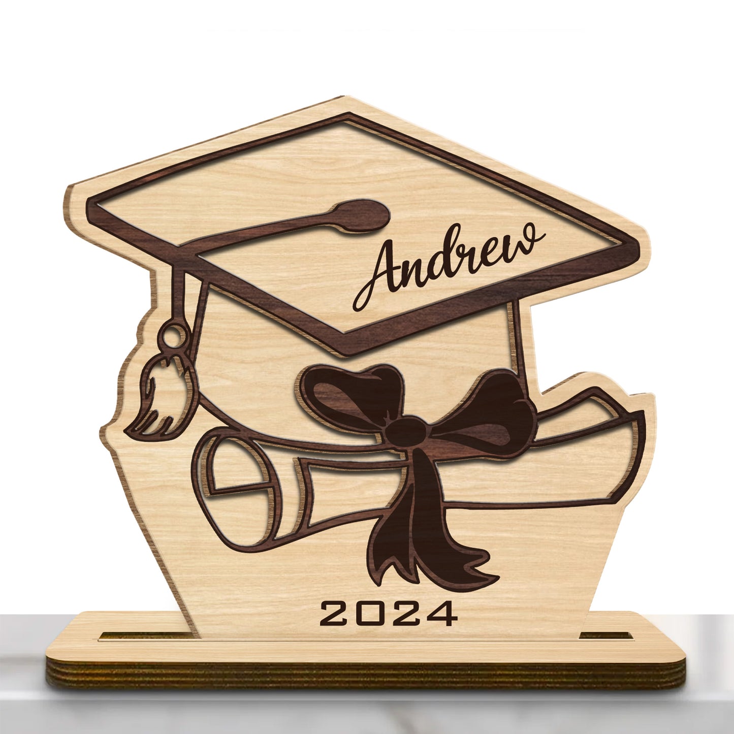 Celebrate Achievements With A Customizable Graduation Wood Plaque, Graduation Cap, Diploma, Tassel