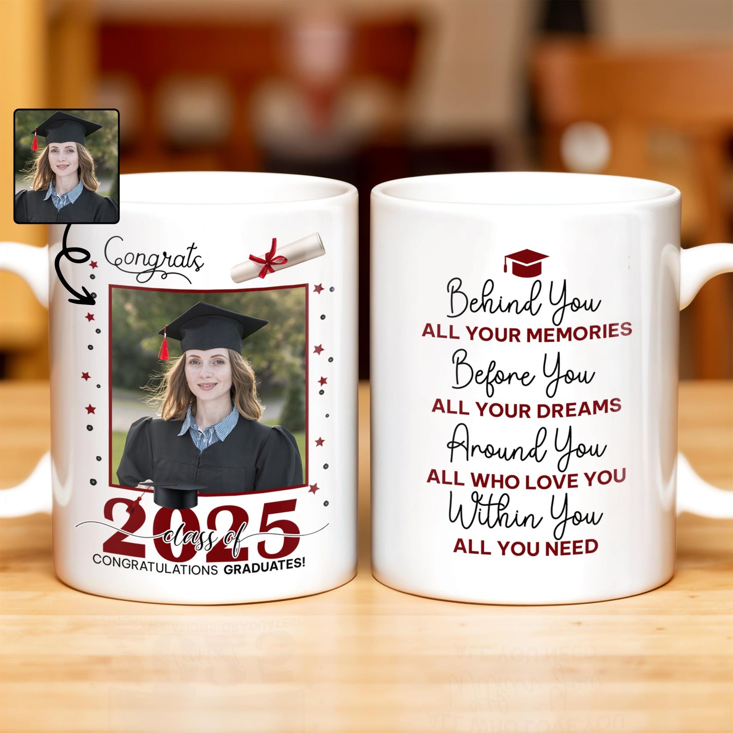 Behind You All Your Memories, Graduation Cap And Diploma