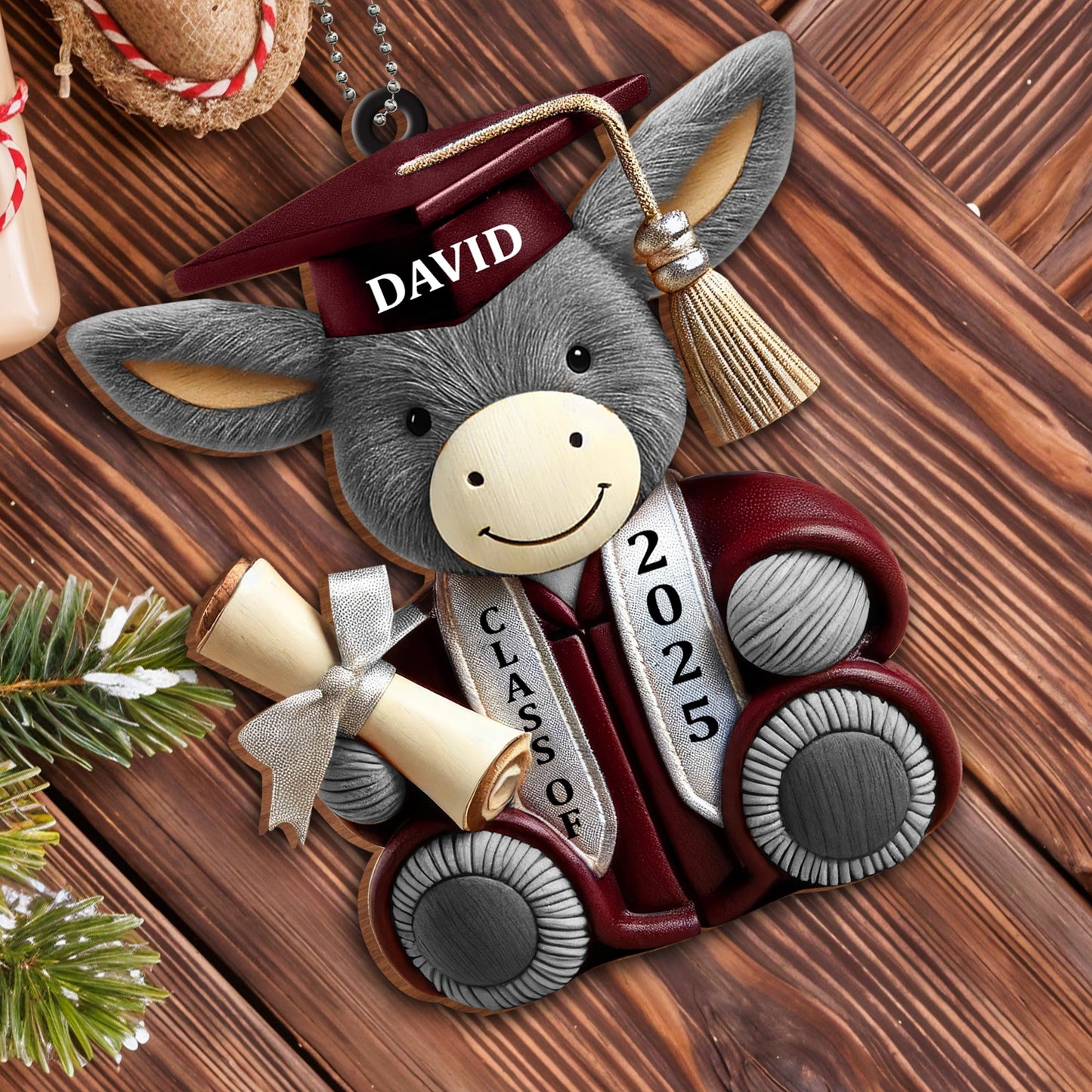 Celebrate Your Achievements With A Delightful Graduation Donkey Ornament