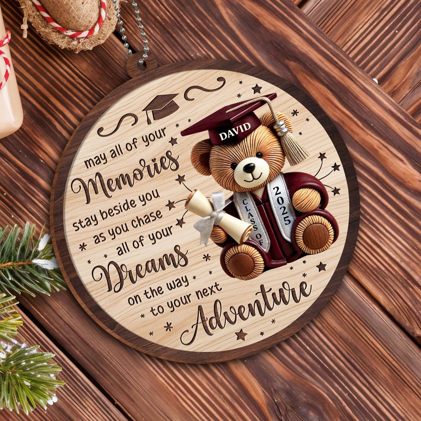 May All Of Your Memories Stay Beside You, Teddy Bear and Graduation Cap