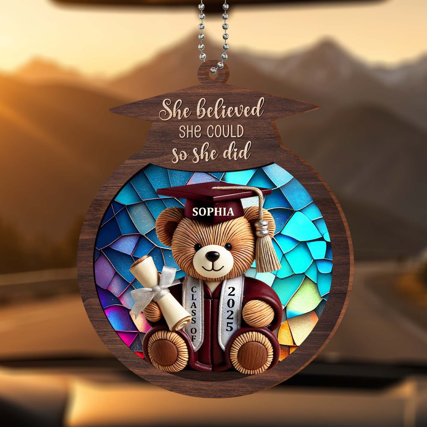 She Believed She Could So She Did, Teddy Bear, Graduation Cap