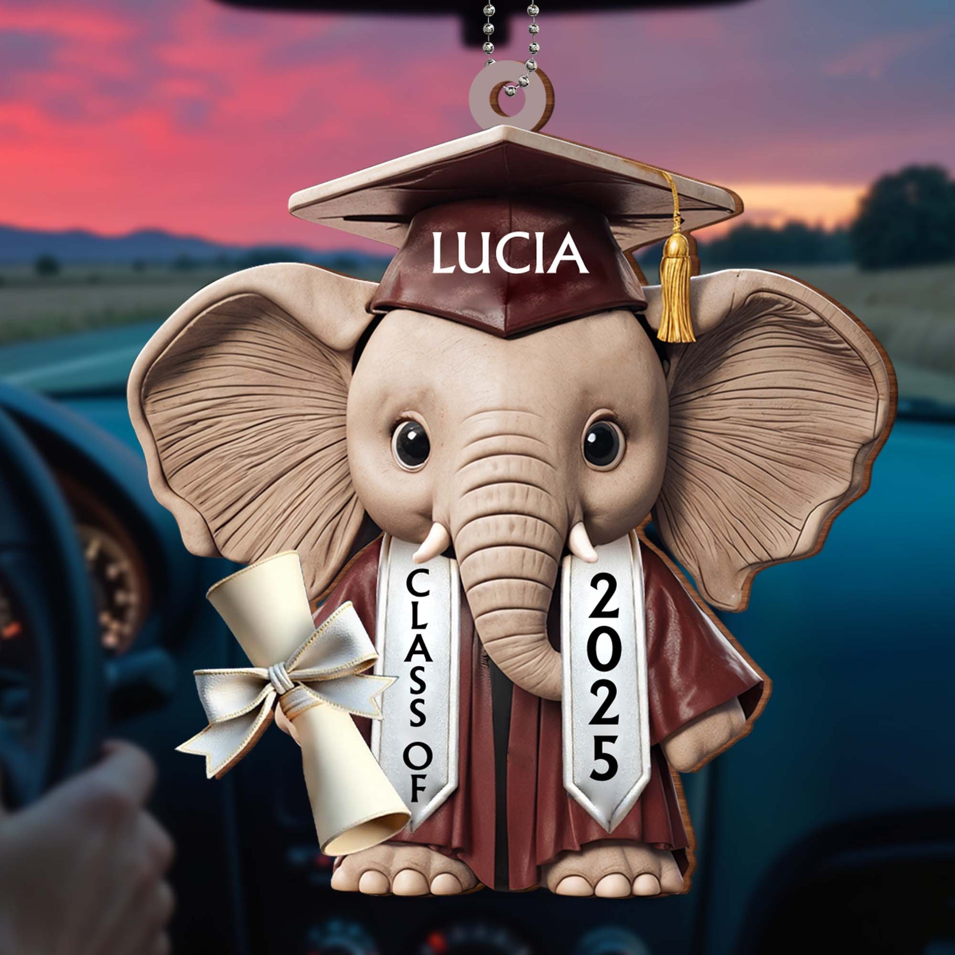Celebrate Academic Achievements With This Adorable Elephant Ornament, Graduation Cap And Diploma