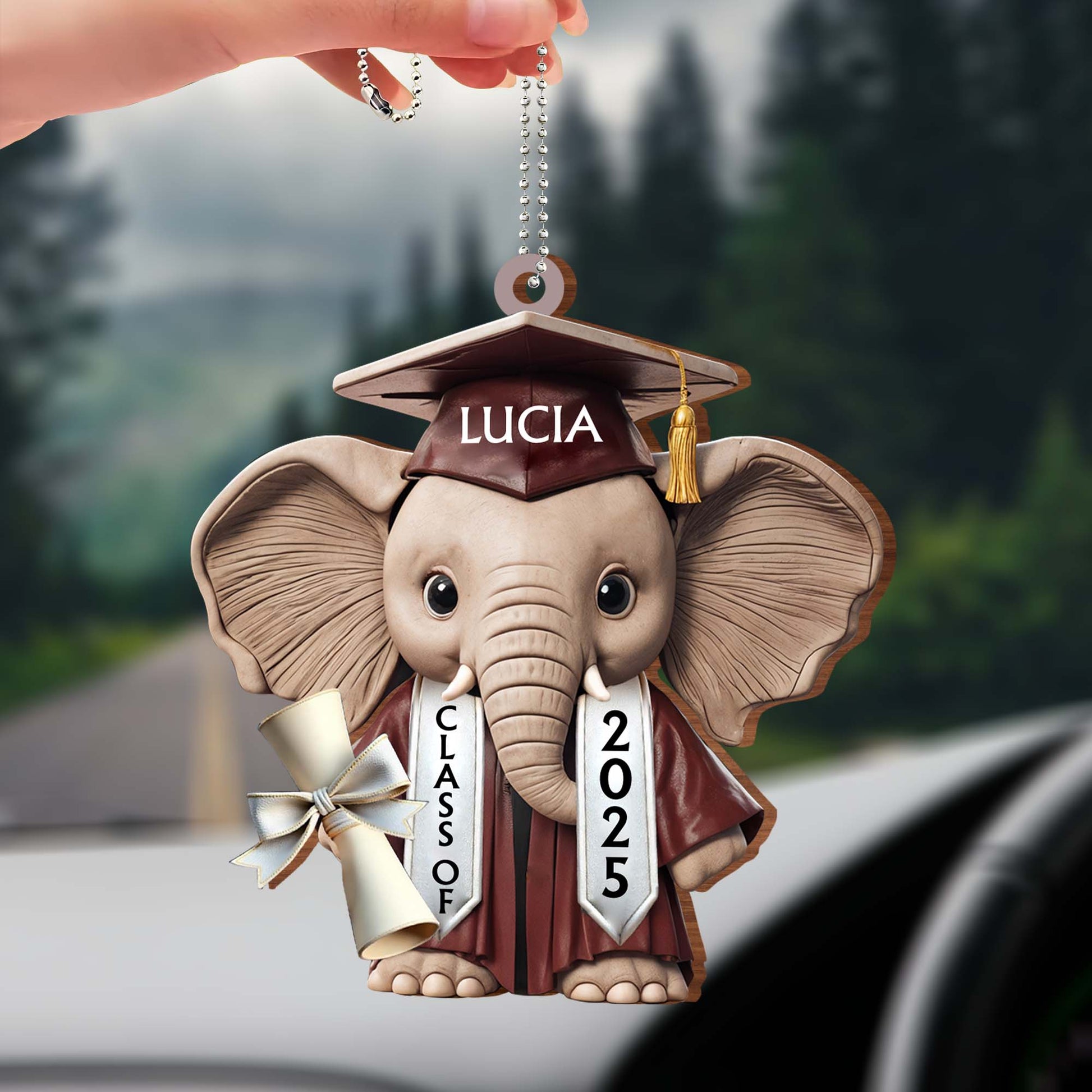 Celebrate Academic Achievements With This Adorable Elephant Ornament, Graduation Cap And Diploma