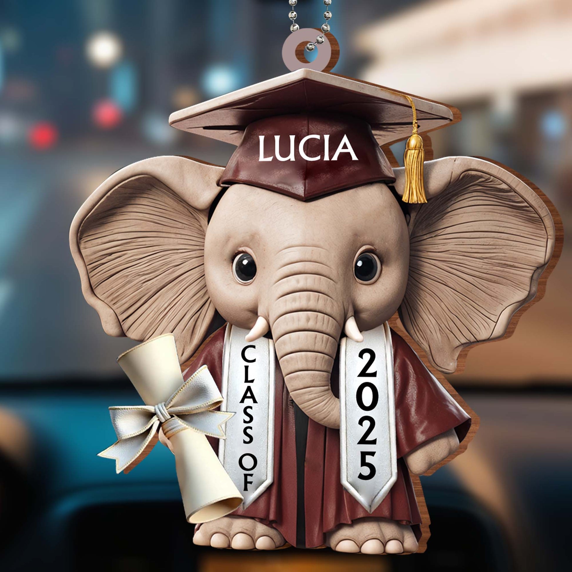 Celebrate Academic Achievements With This Adorable Elephant Ornament, Graduation Cap And Diploma