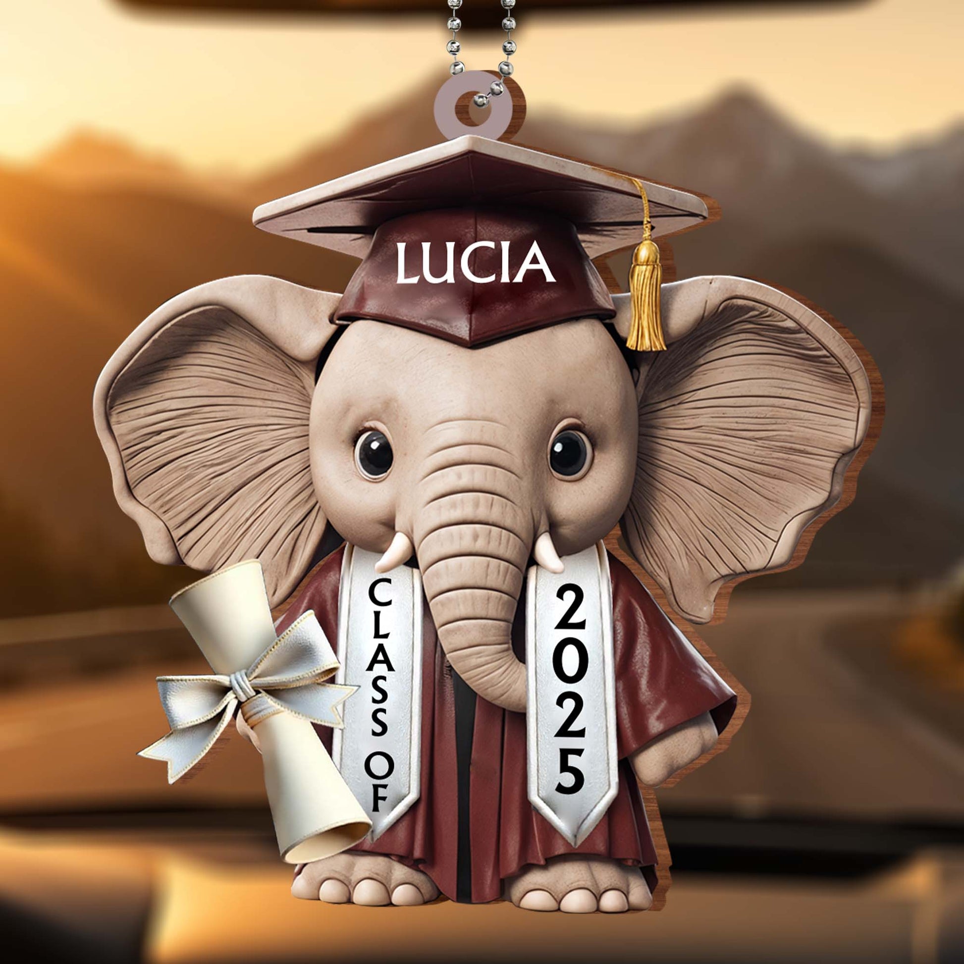 Celebrate Academic Achievements With This Adorable Elephant Ornament, Graduation Cap And Diploma