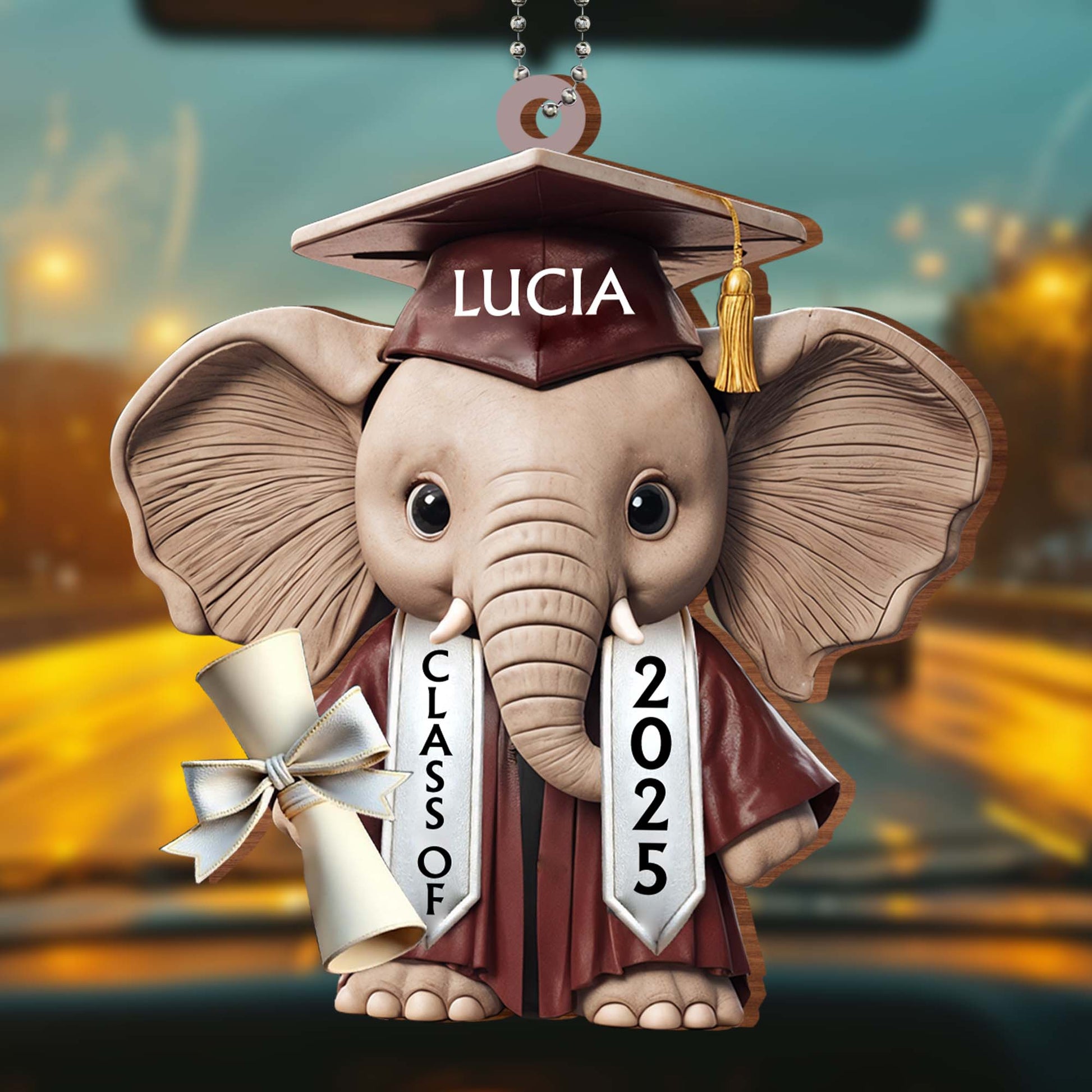 Celebrate Academic Achievements With This Adorable Elephant Ornament, Graduation Cap And Diploma