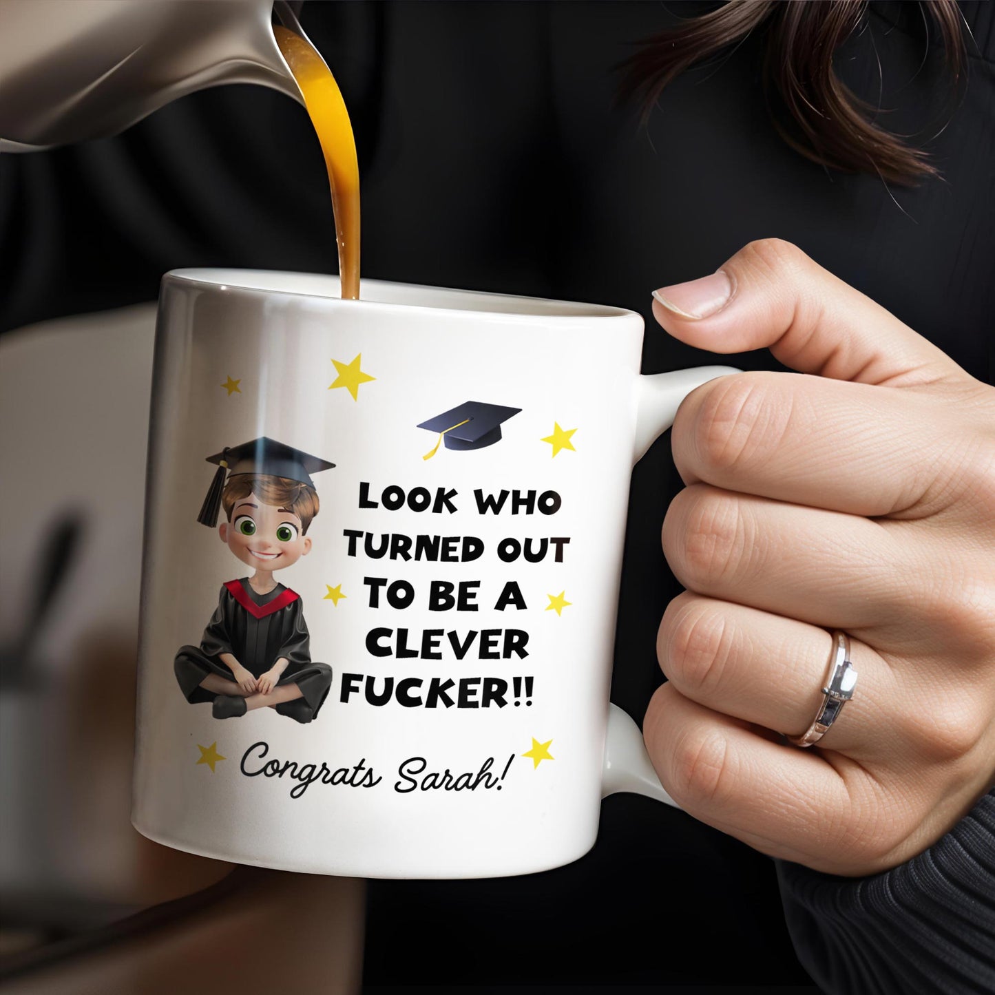 Look Who Turned Out To Be A Clever F*cker, Graduation Cap and Stars