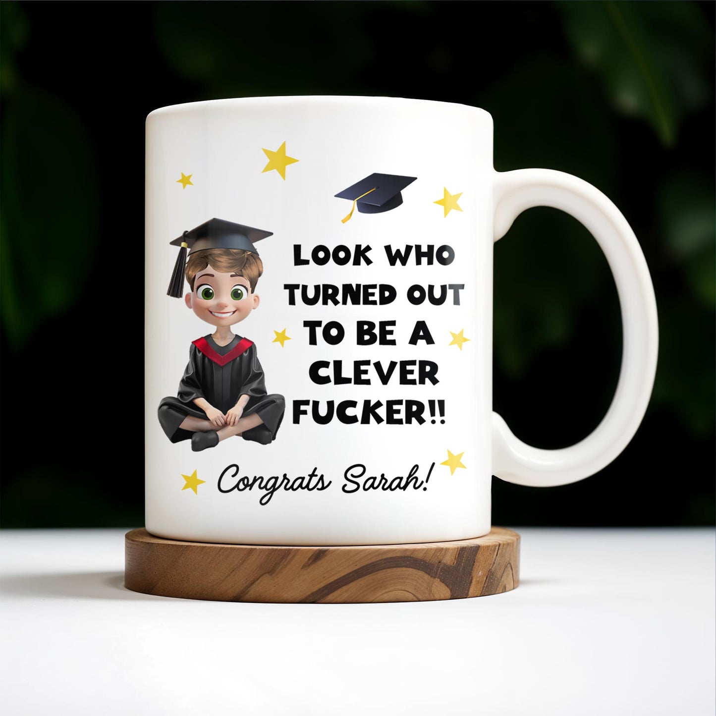 Look Who Turned Out To Be A Clever F*cker, Graduation Cap and Stars