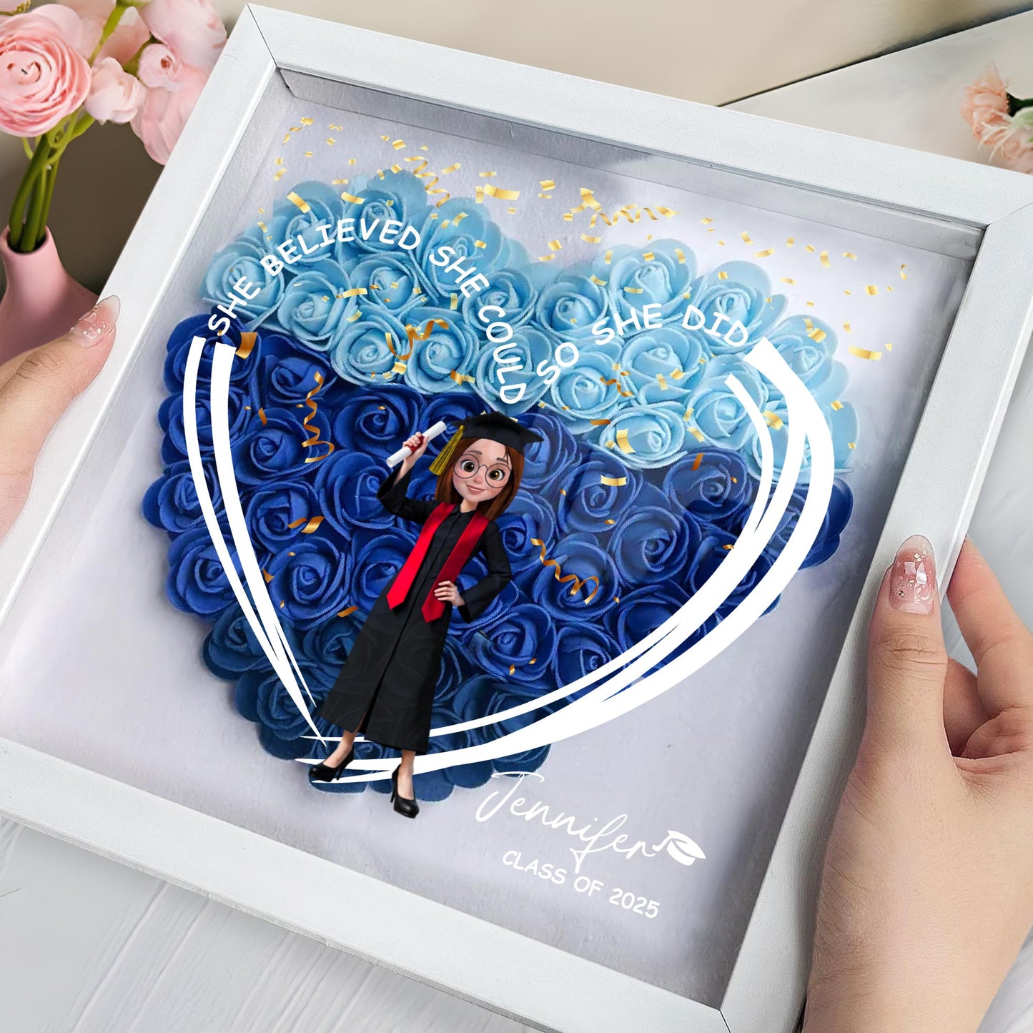 She Believed She Could So She Did, Roses and Graduation Cap