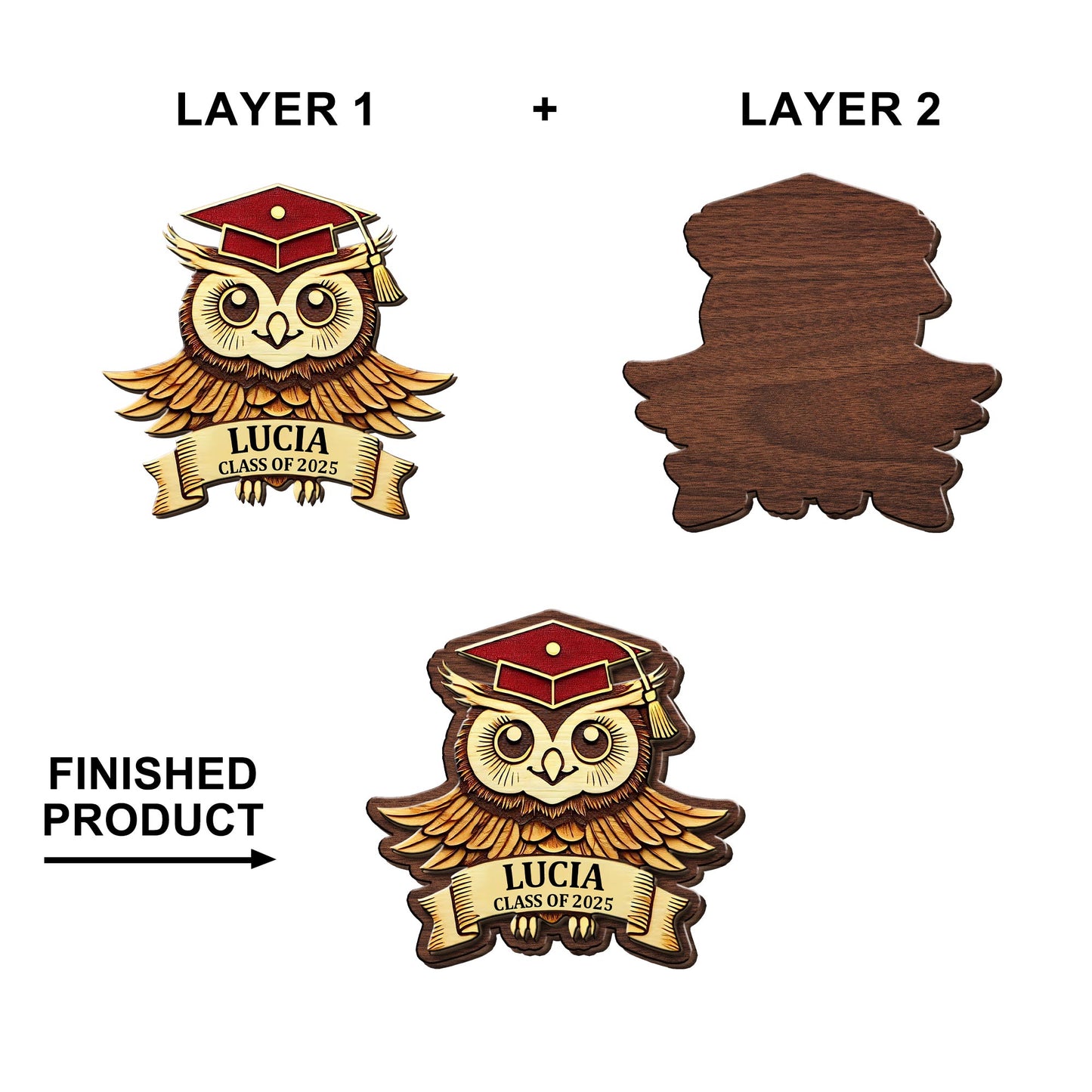 Wise Owl in Graduation Attire Visor Clip