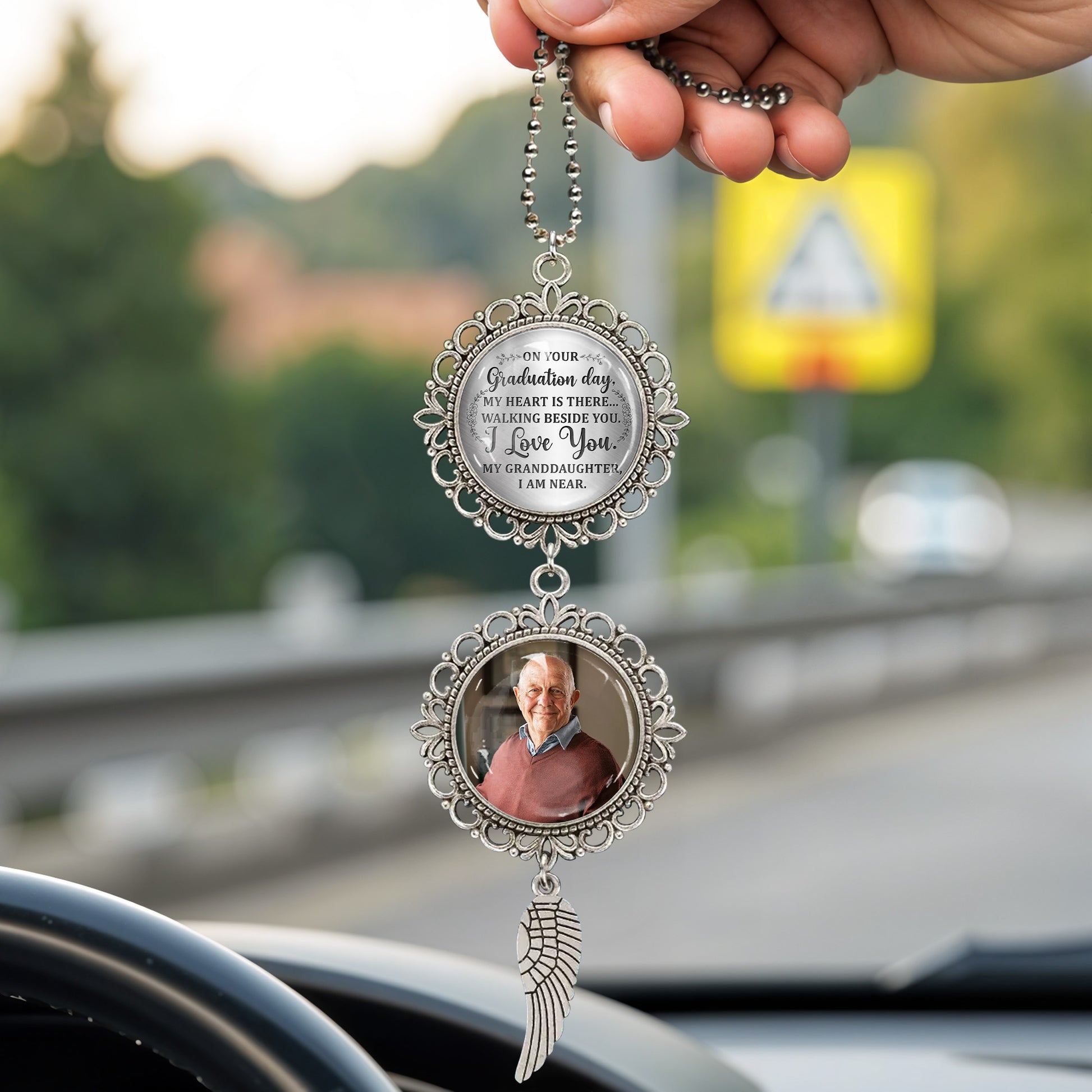 On Your Graduation Day, My Heart Is There, Angel Wing and Pendant Charm