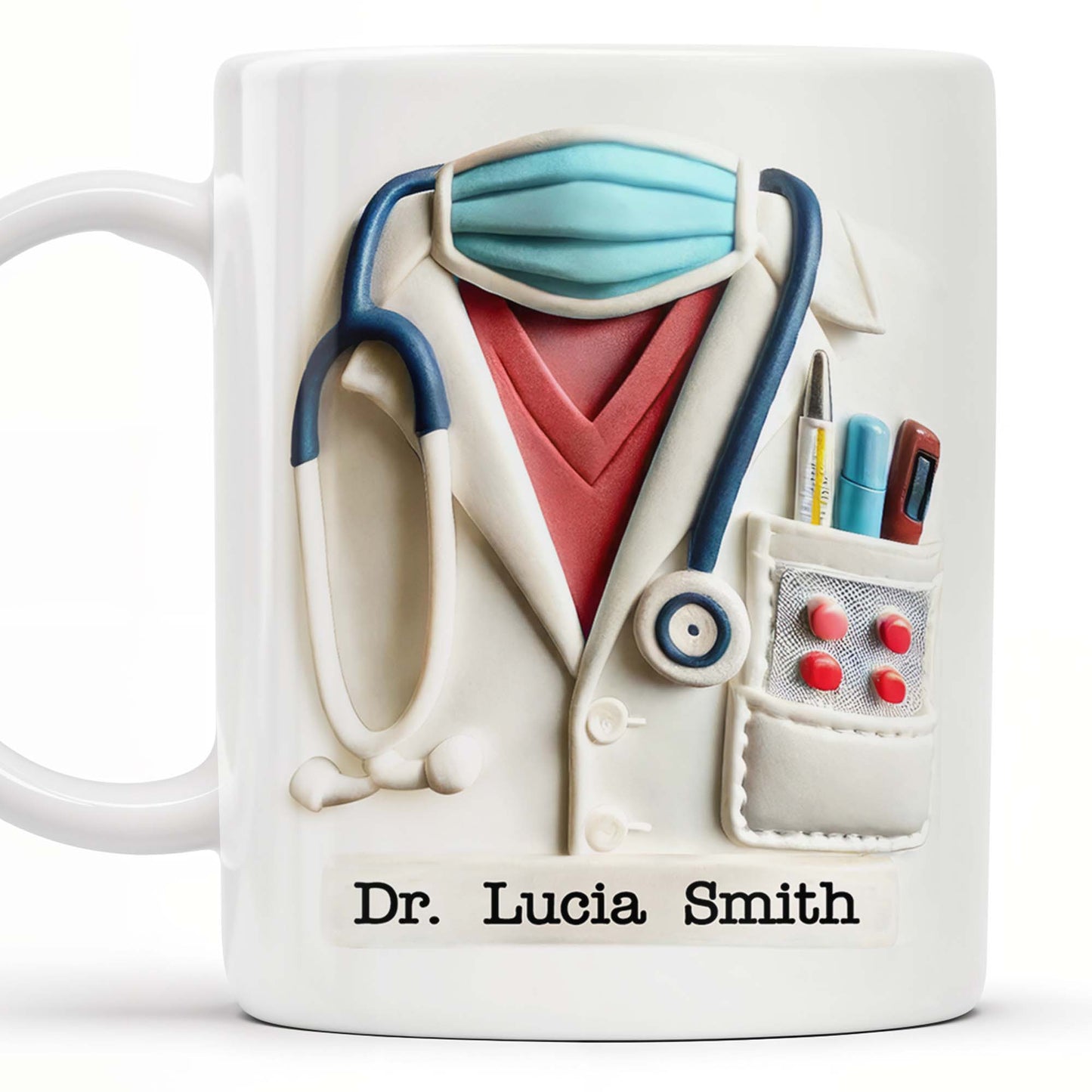 Celebrate Everyday Heroes With Medical Professional Gifts, Stethoscope And Mask - Personalized Custom Coffee Mug - GRAD040_MG