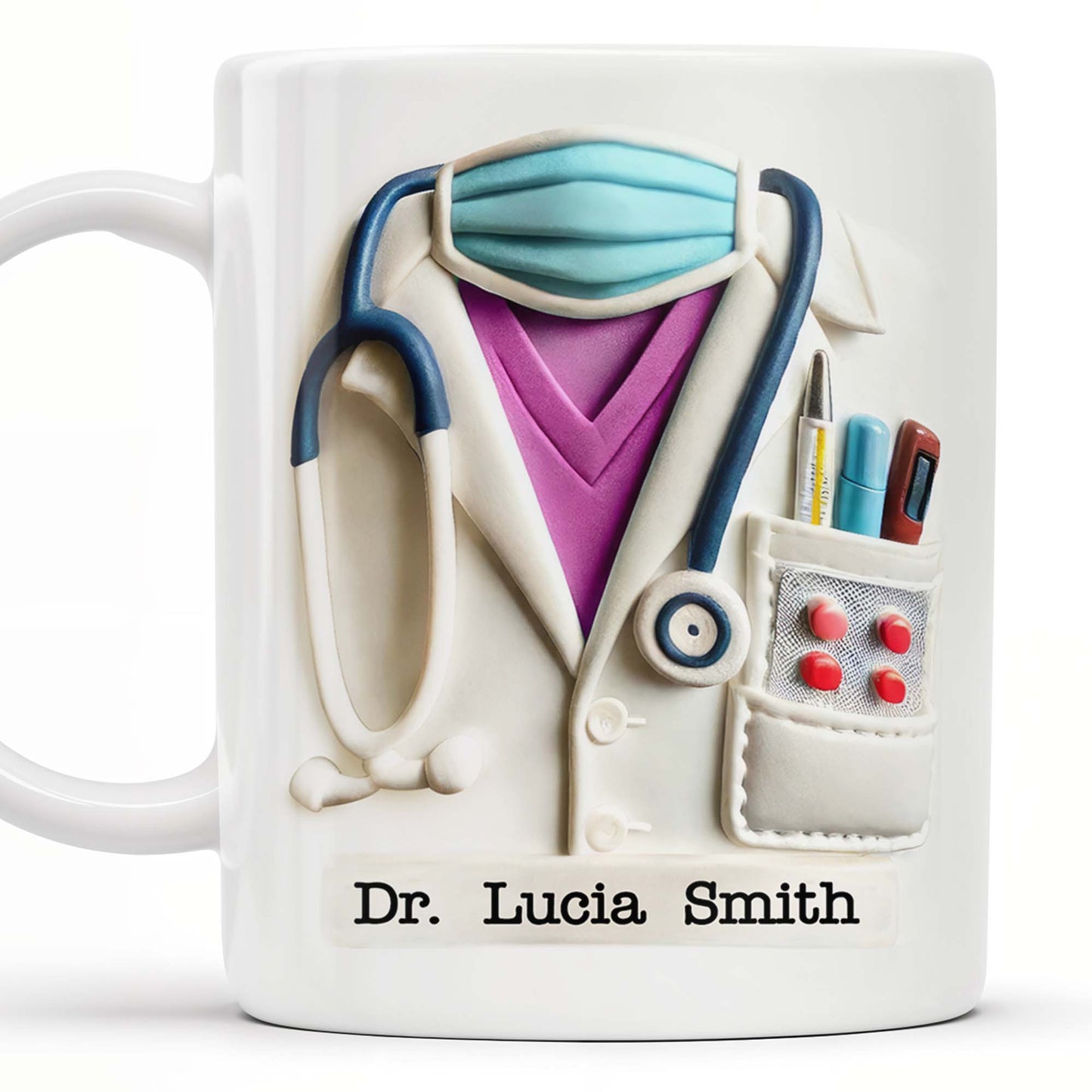 Celebrate Everyday Heroes With Medical Professional Gifts, Stethoscope And Mask - Personalized Custom Coffee Mug - GRAD040_MG