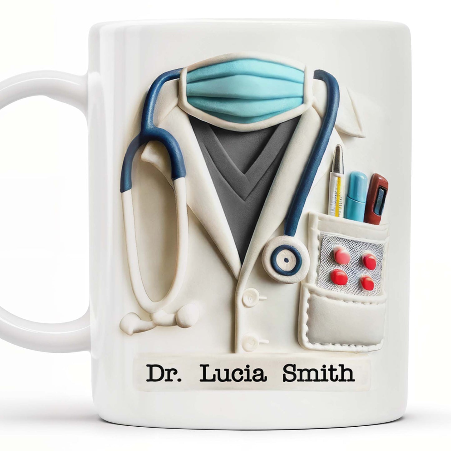 Celebrate Everyday Heroes With Medical Professional Gifts, Stethoscope And Mask - Personalized Custom Coffee Mug - GRAD040_MG