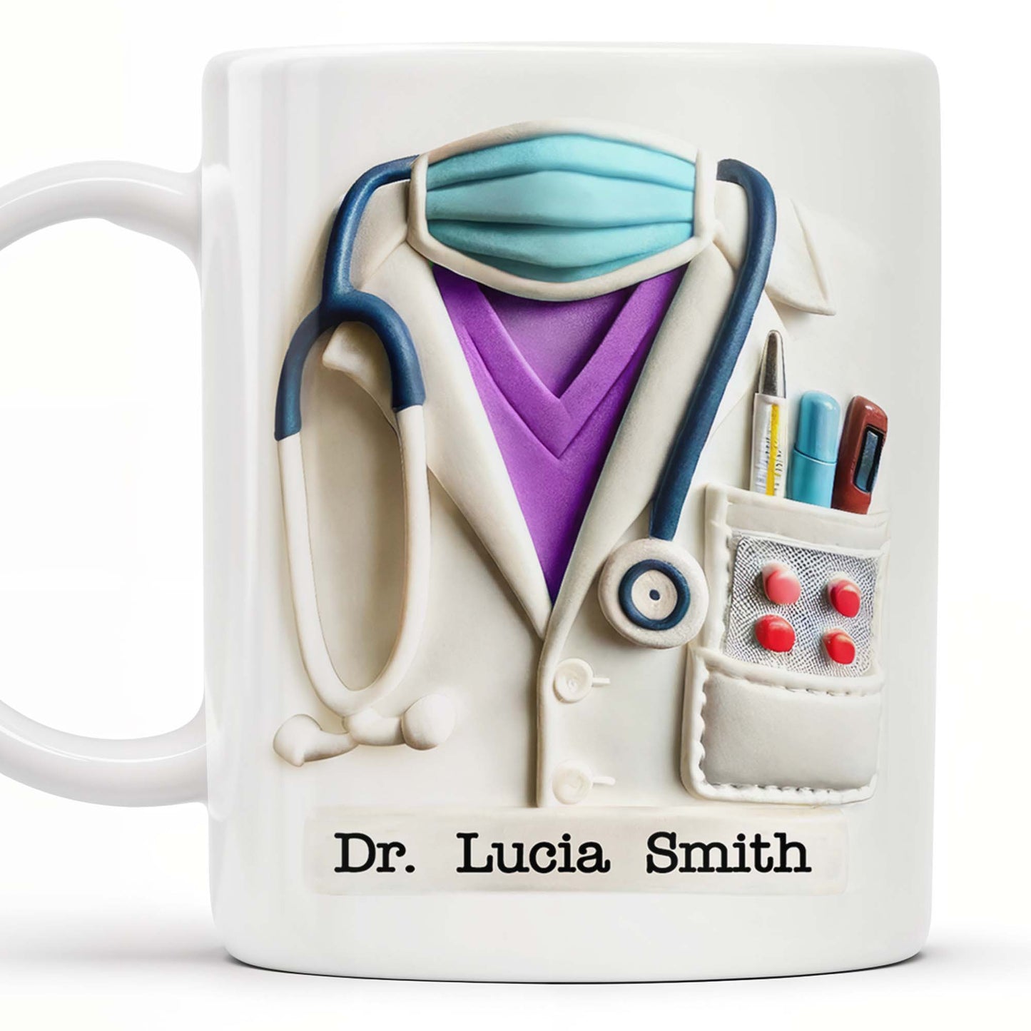 Celebrate Everyday Heroes With Medical Professional Gifts, Stethoscope And Mask - Personalized Custom Coffee Mug - GRAD040_MG