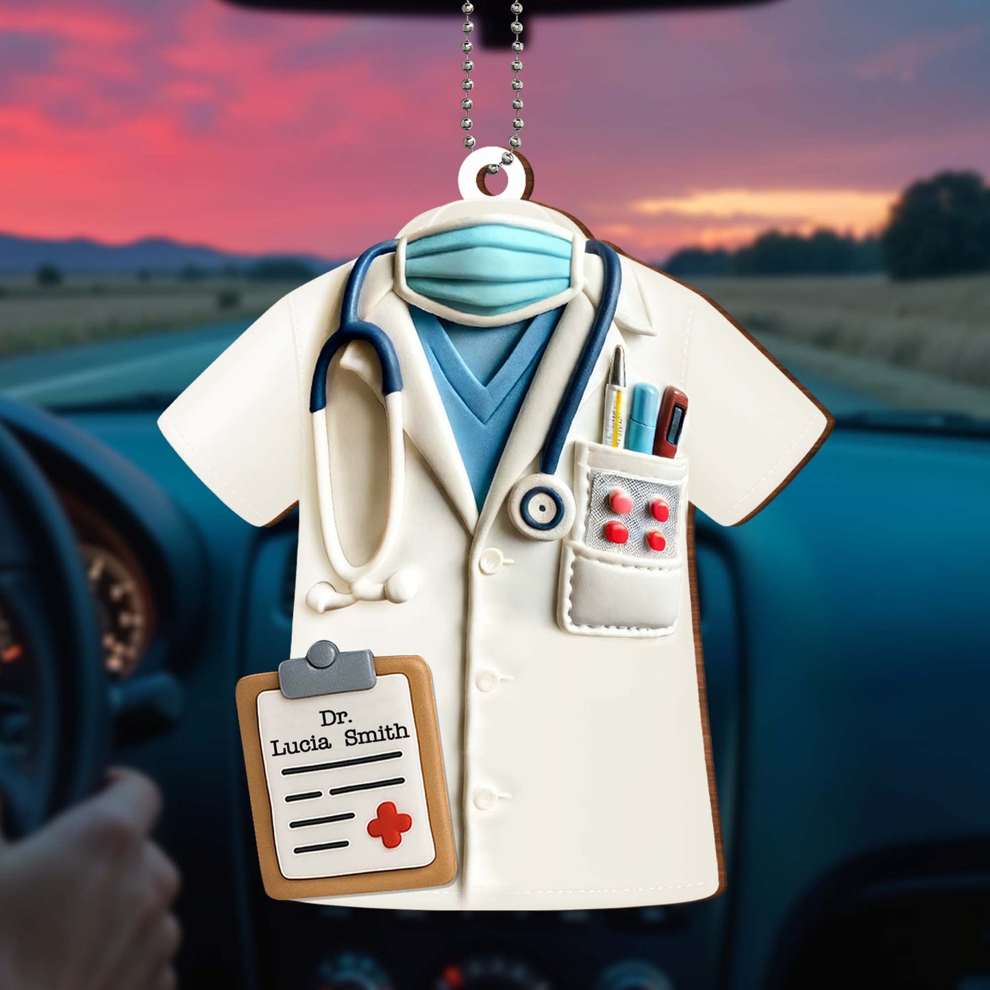 Honor Your Favorite Doctor with a Unique Personalized Ornament, Doctor's Coat and Stethoscope
