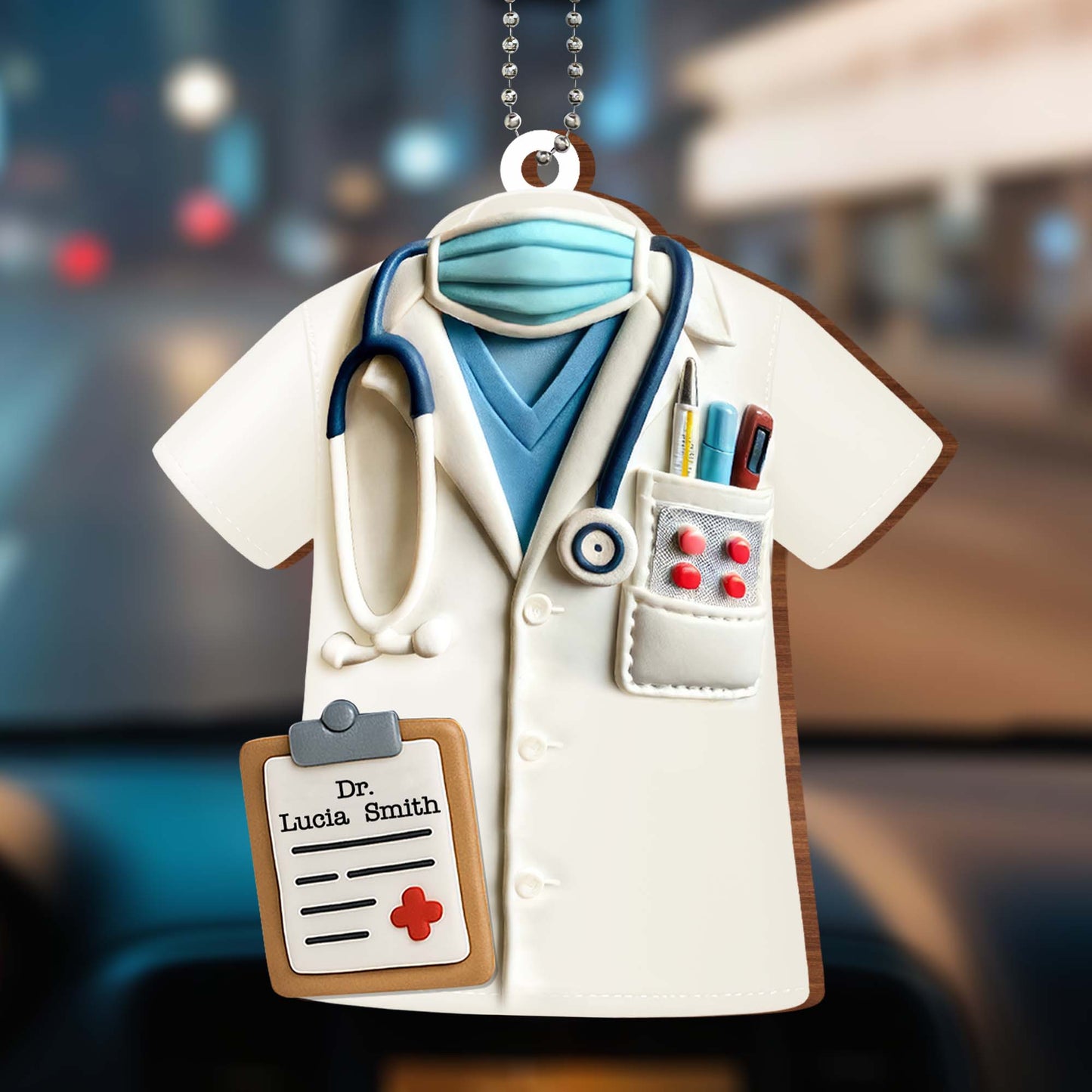 Honor Your Favorite Doctor with a Unique Personalized Ornament, Doctor's Coat and Stethoscope