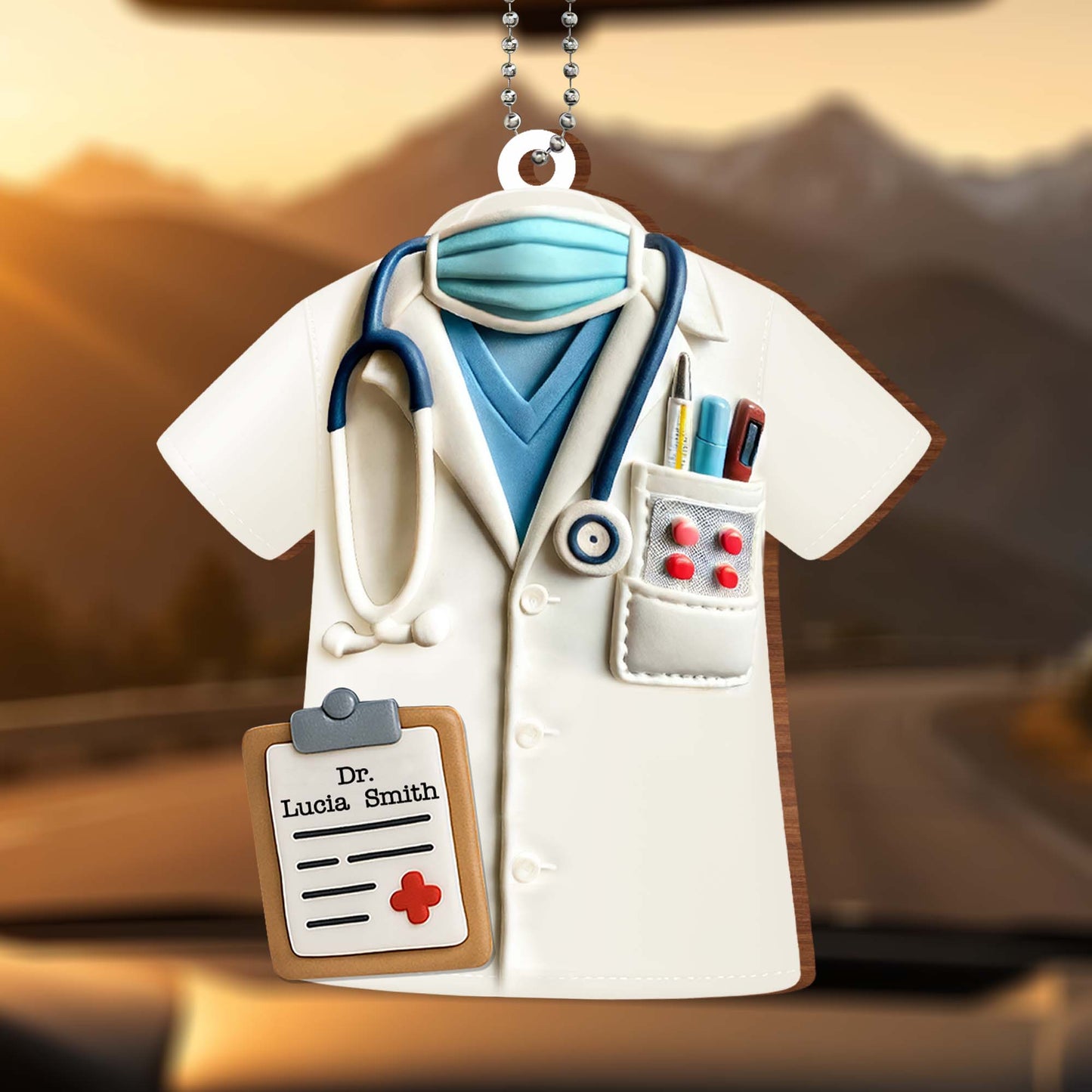 Honor Your Favorite Doctor with a Unique Personalized Ornament, Doctor's Coat and Stethoscope
