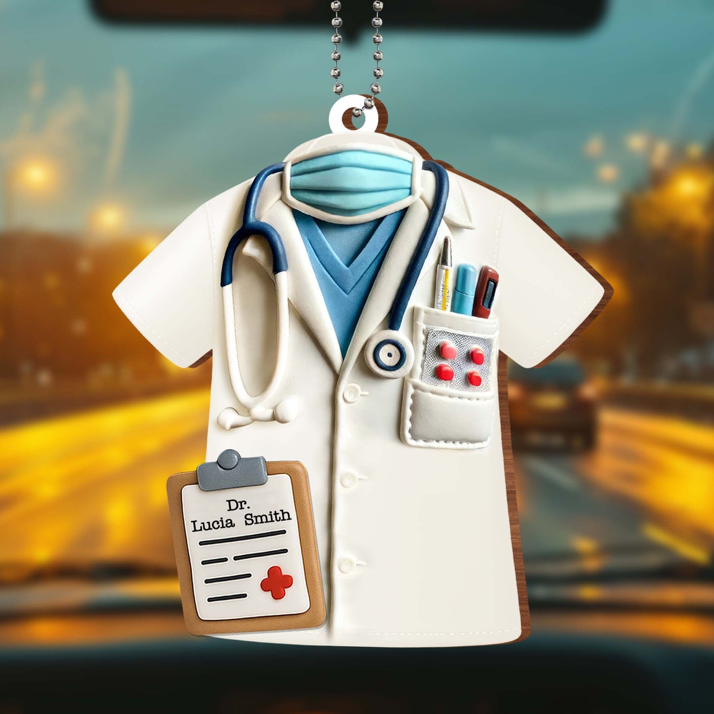 Honor Your Favorite Doctor with a Unique Personalized Ornament, Doctor's Coat and Stethoscope