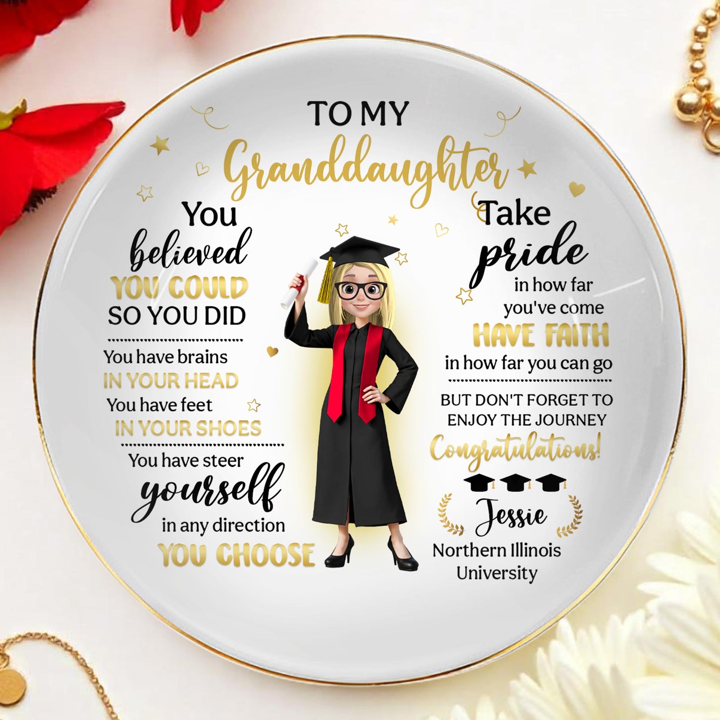 To My Granddaughter, You Believed You Could So You Did, Graduation Attire And Stars