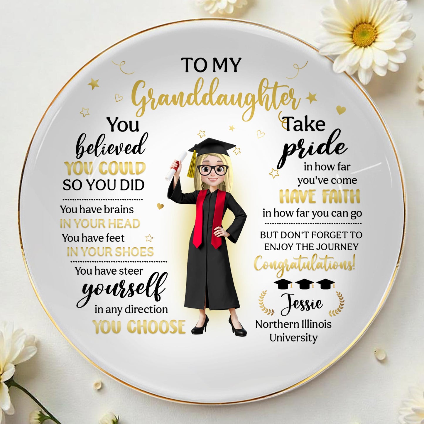 To My Granddaughter, You Believed You Could So You Did, Graduation Attire And Stars