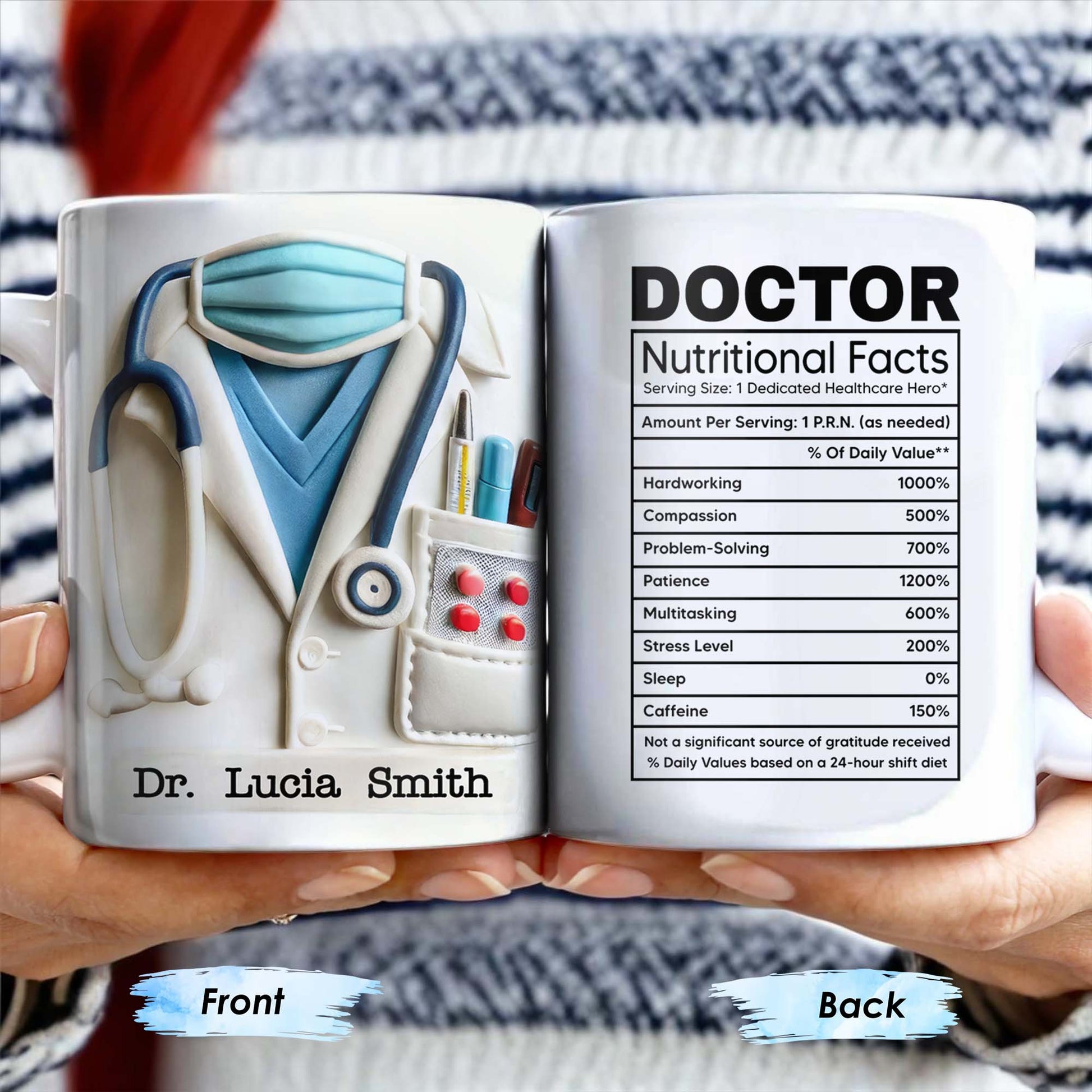 DOCTOR Nutritional Facts, Dedicated Healthcare Hero, Nutritional Label