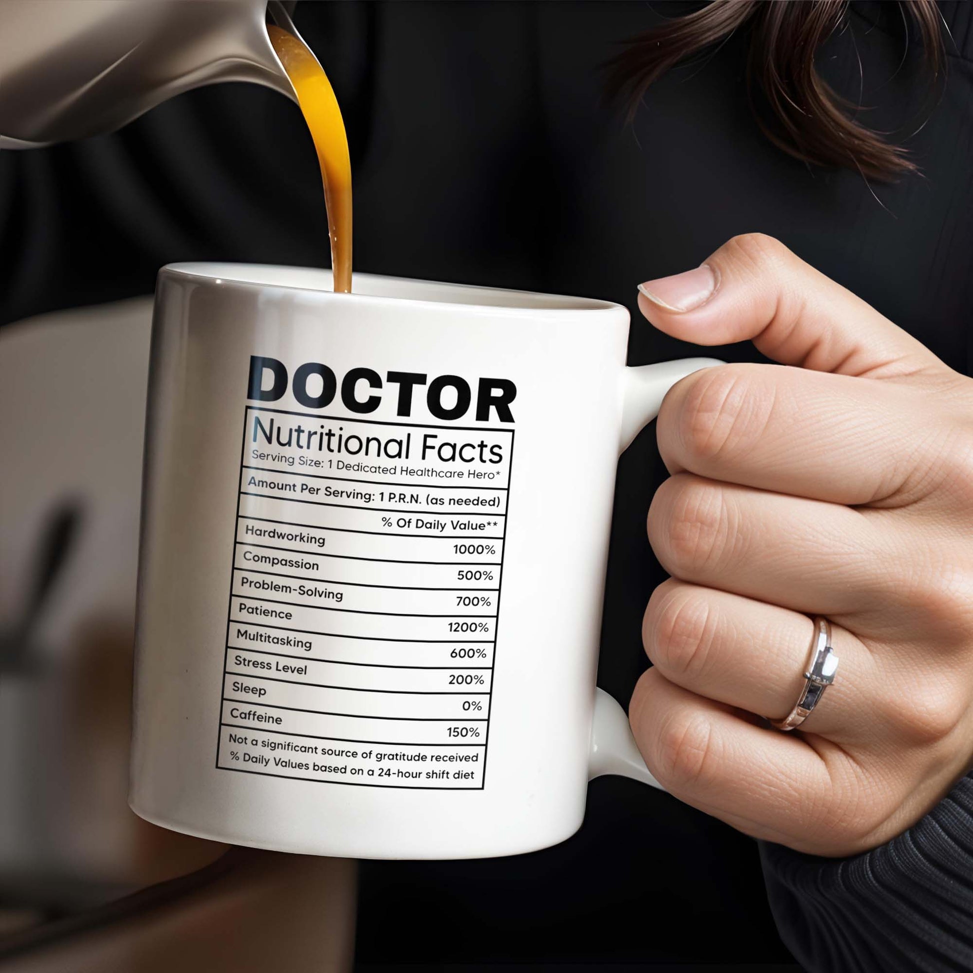 DOCTOR Nutritional Facts, Dedicated Healthcare Hero, Nutritional Label
