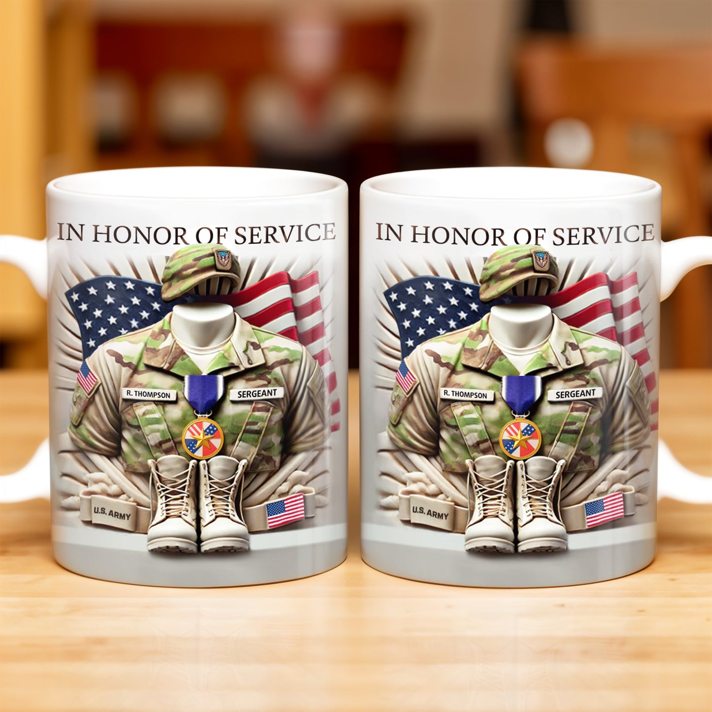 In Honor Of Service, Military Uniform and U.S. Flag