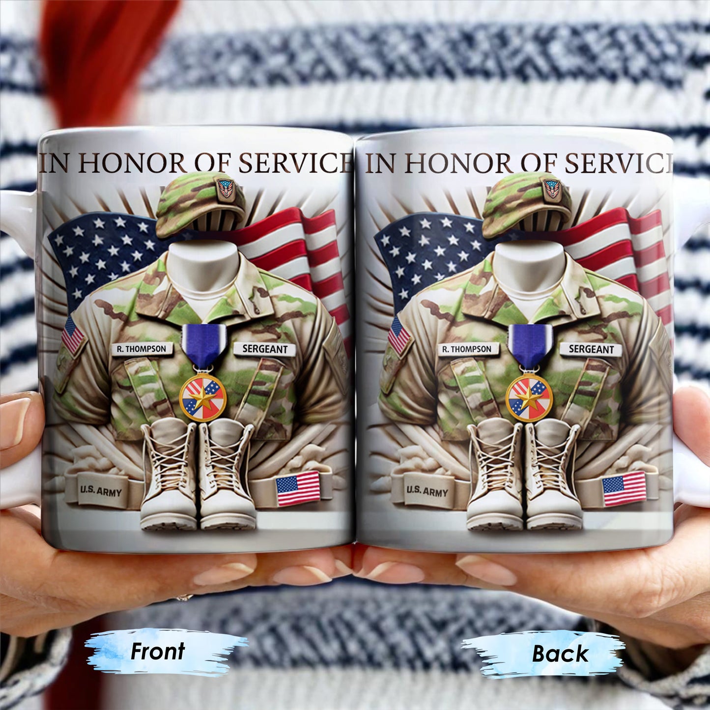 In Honor Of Service, Military Uniform and U.S. Flag