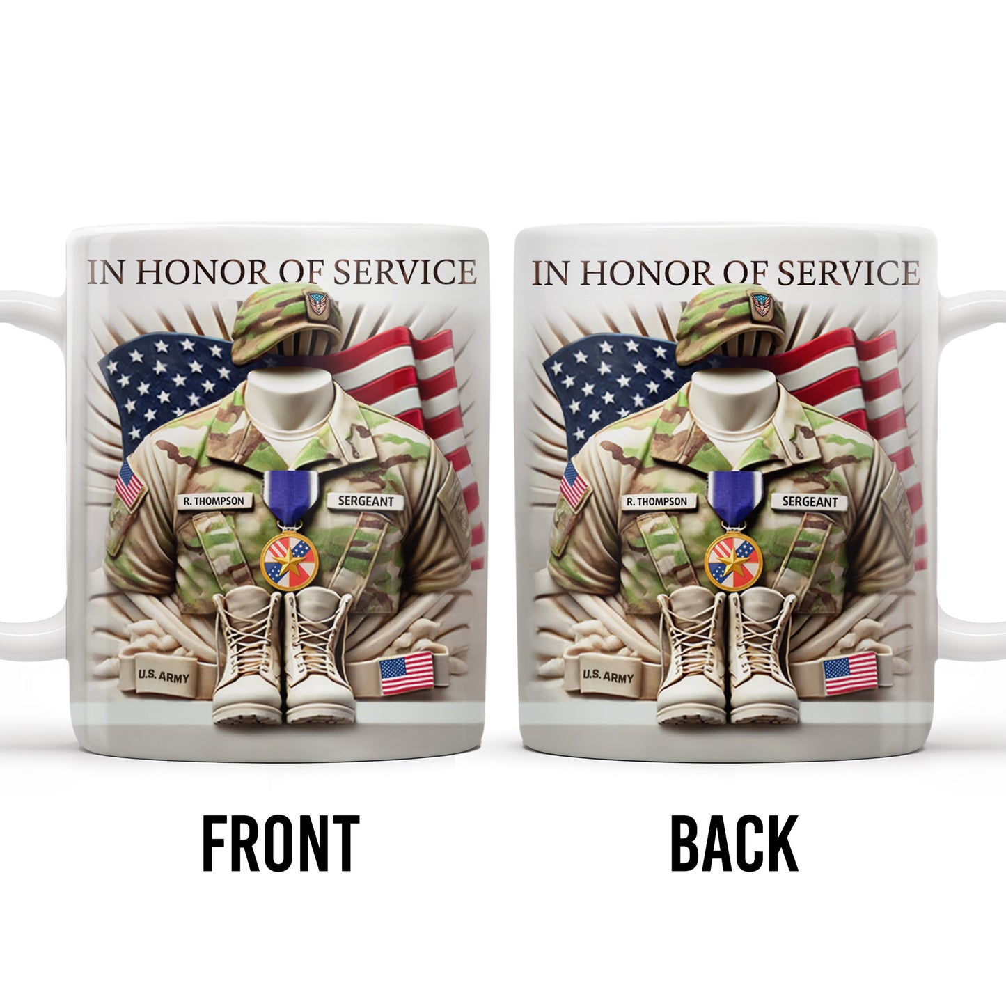 In Honor Of Service, Military Uniform and U.S. Flag