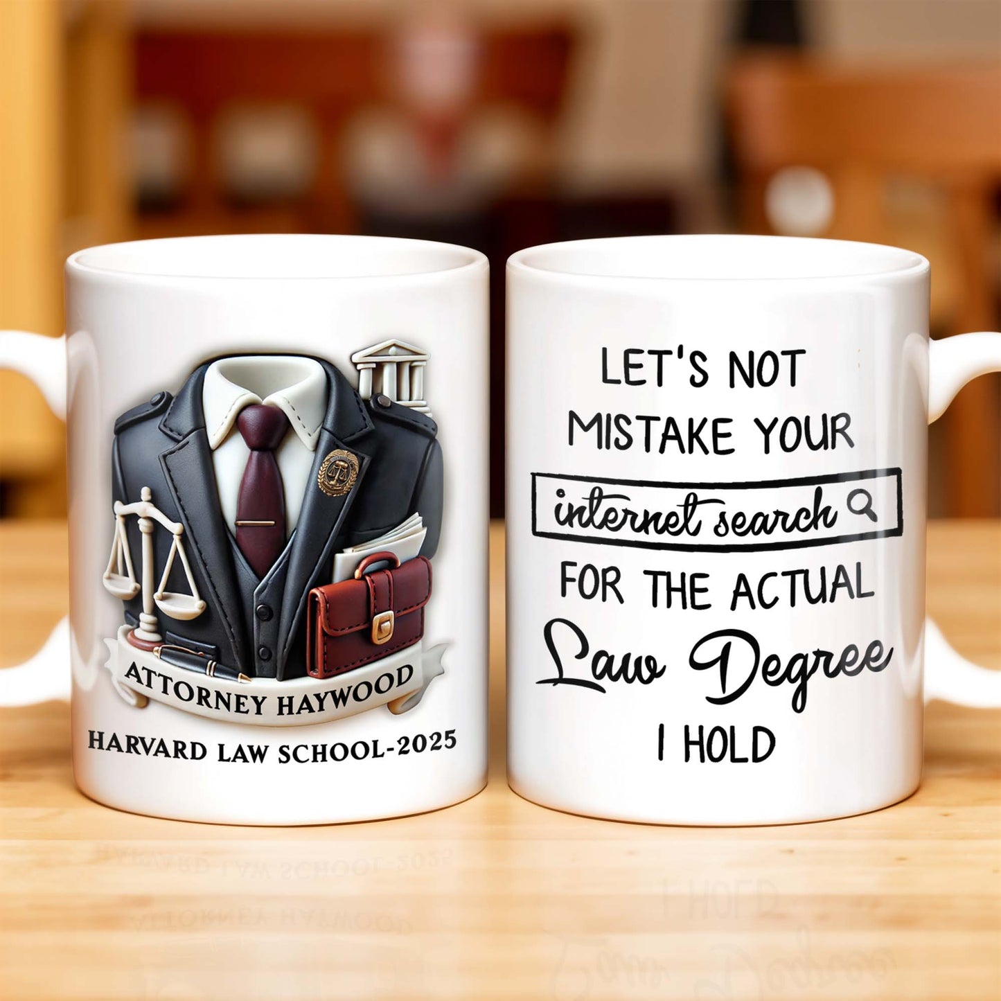 Let's Not Mistake Your Internet Search For The Actual Law Degree I Hold, Law Symbols and Briefcase