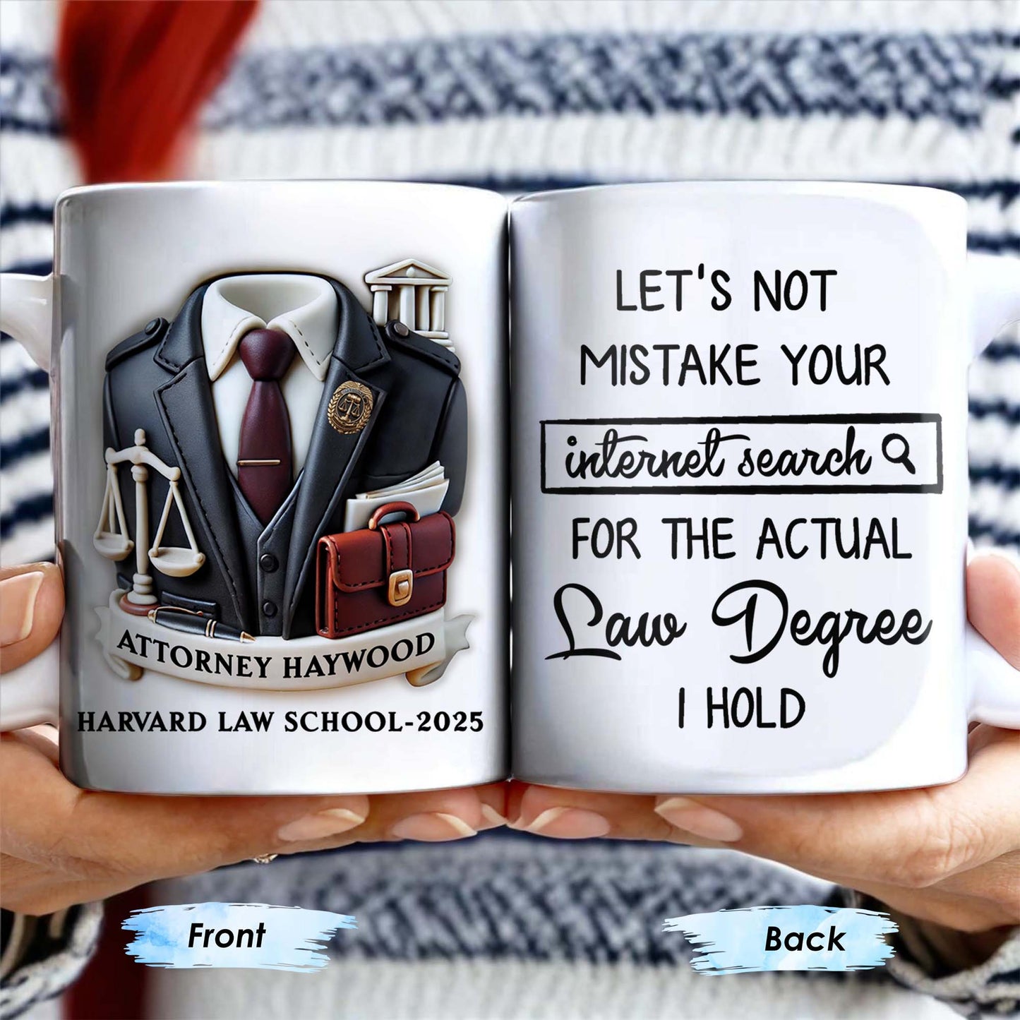 Let's Not Mistake Your Internet Search For The Actual Law Degree I Hold, Law Symbols and Briefcase