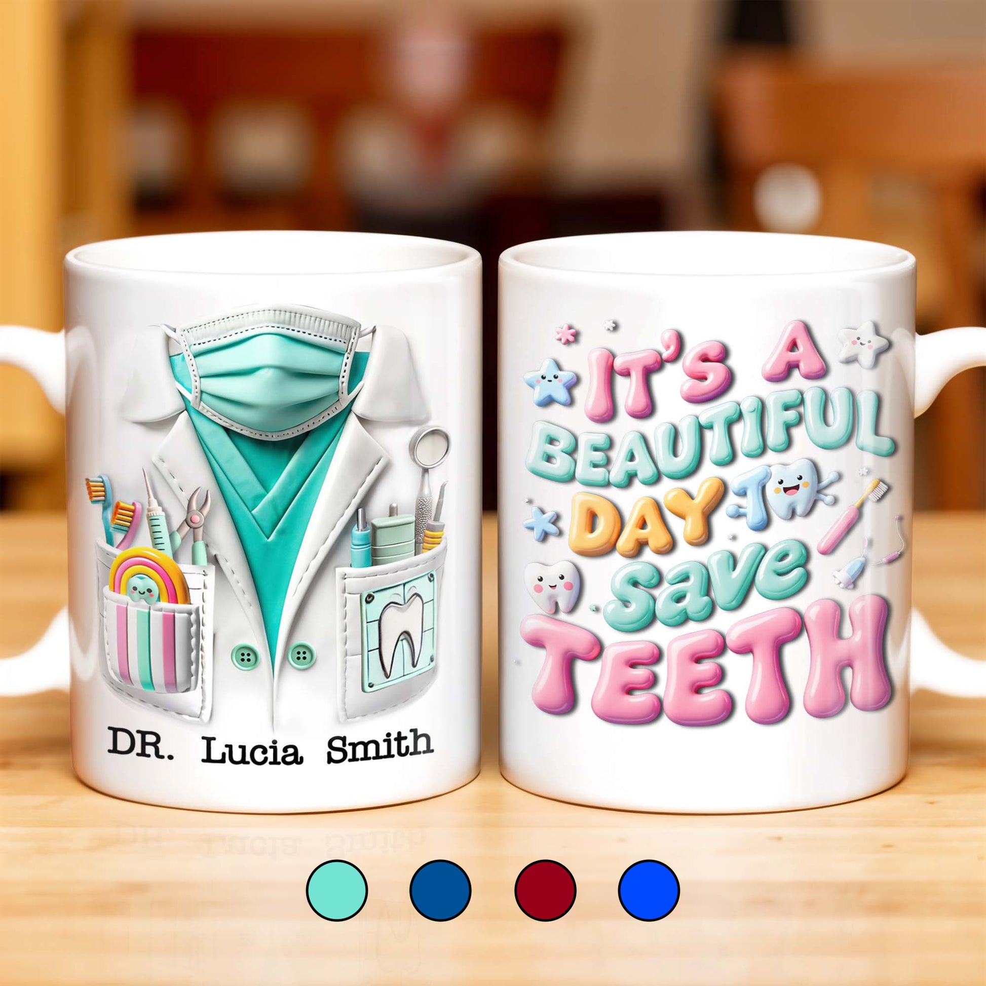 It's A Beautiful Day To Save Teeth, Dental Tools and Tooth Characters