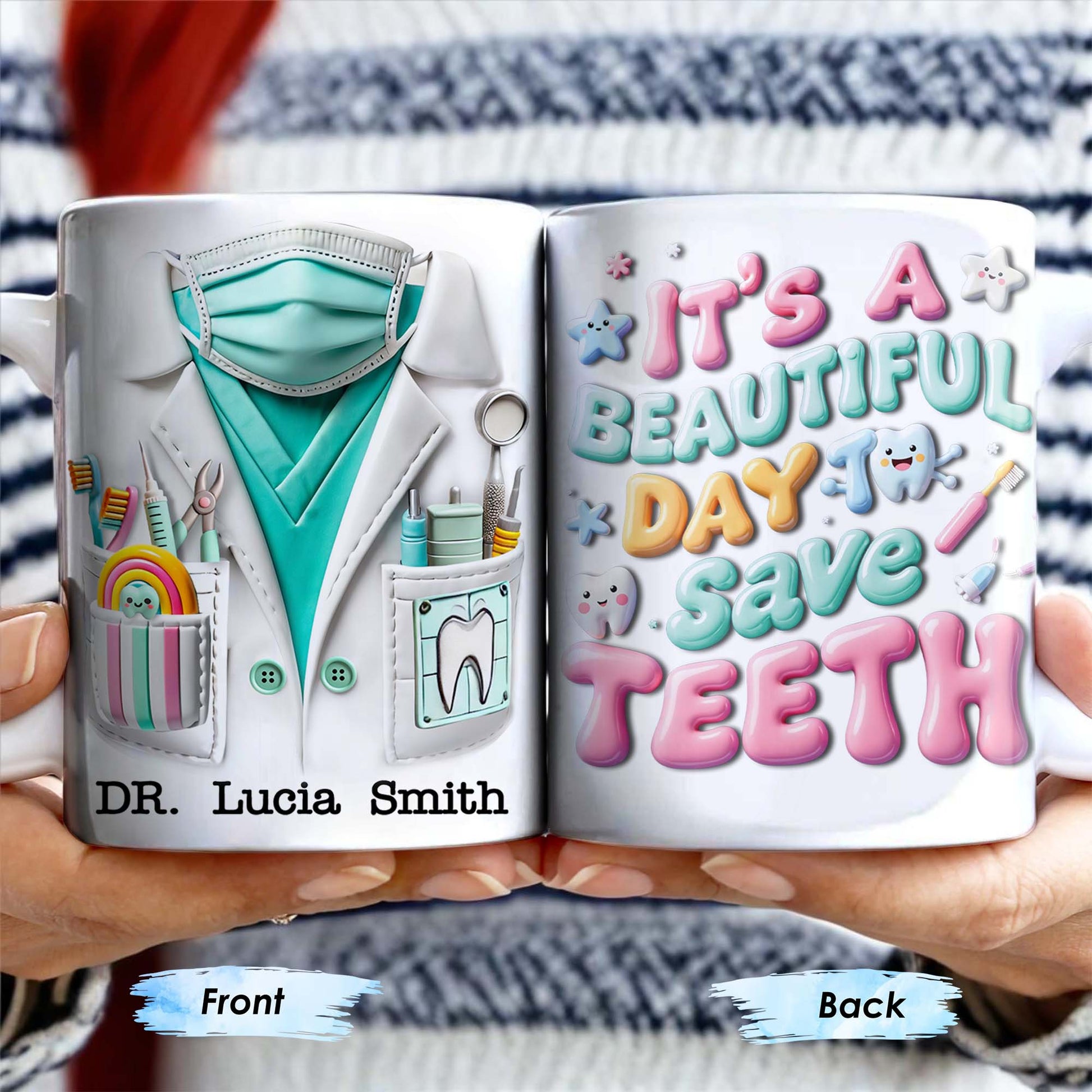 It's A Beautiful Day To Save Teeth, Dental Tools and Tooth Characters