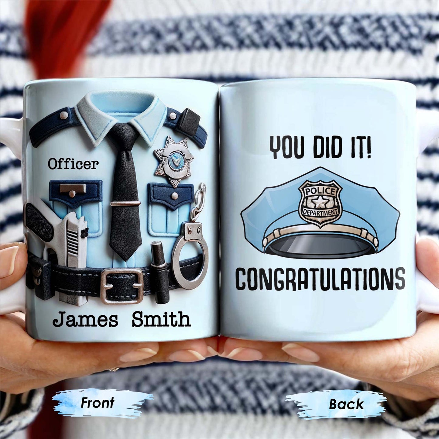 You Did It! Congratulations, Police Badge And Cap