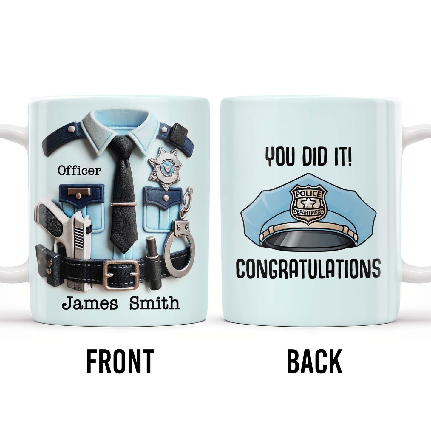 You Did It! Congratulations, Police Badge And Cap