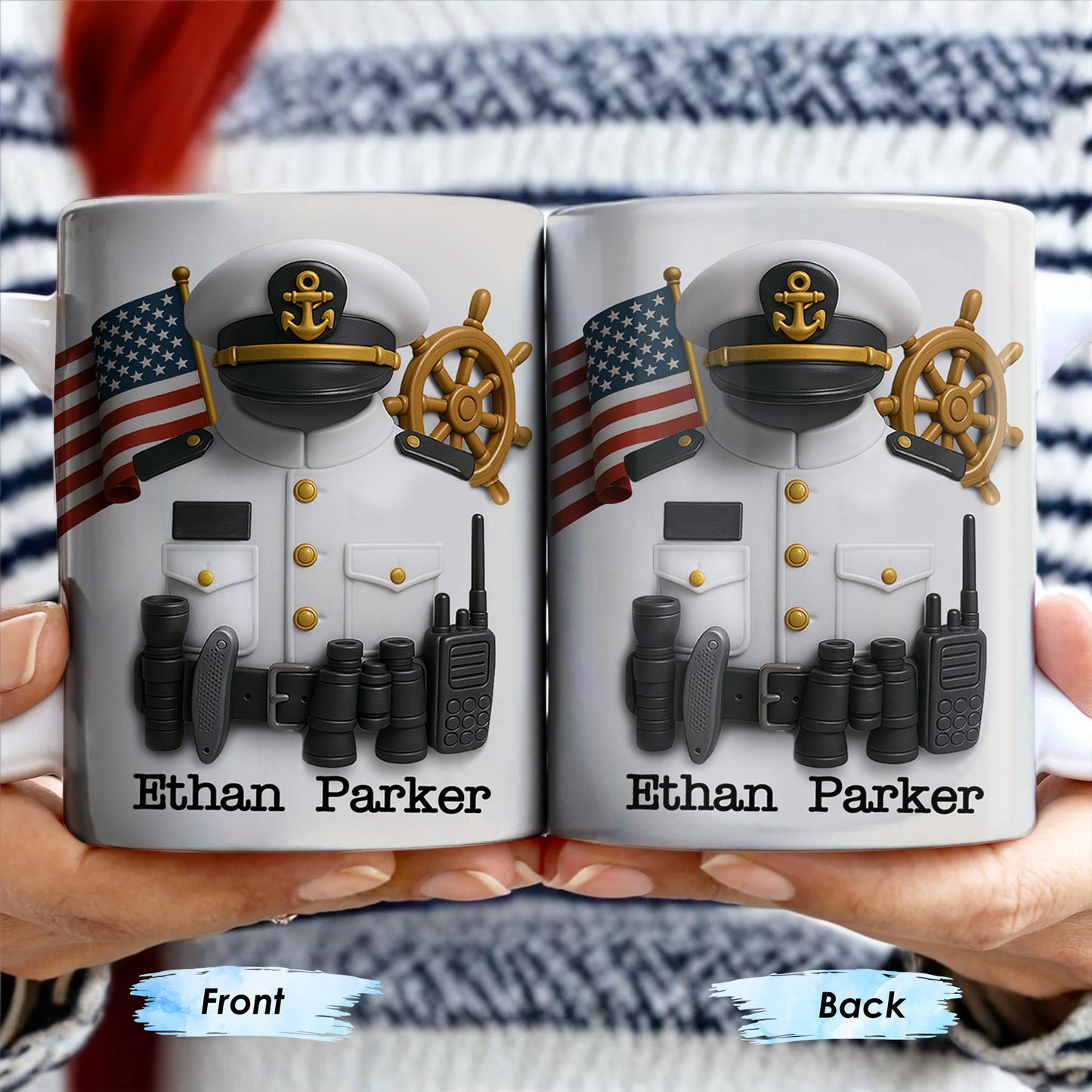 Celebrate Your Favorite Sailor, Navy Uniform and American Flag