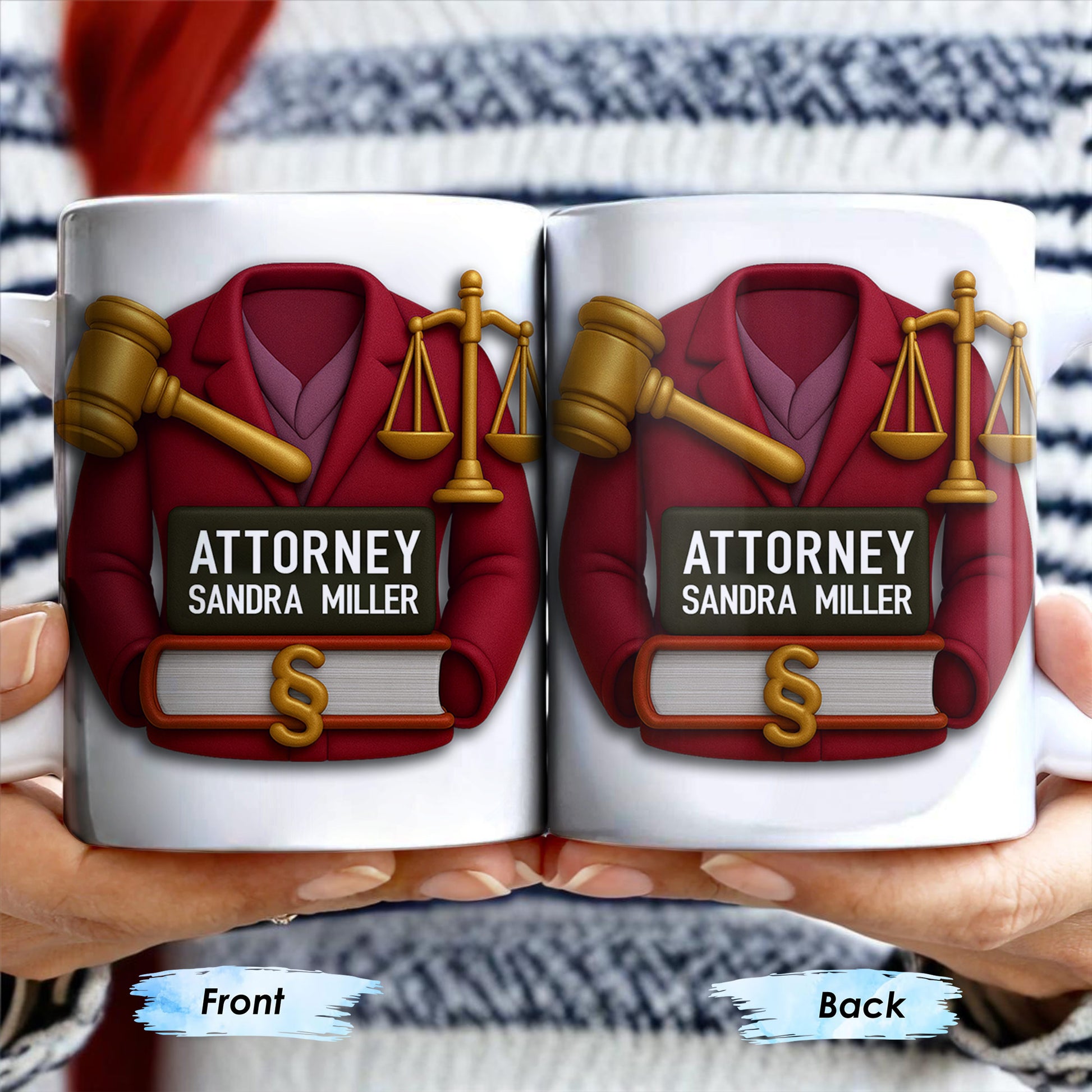 Attorney Sandra Miller, Gavel, Scales Of Justice And Law Books