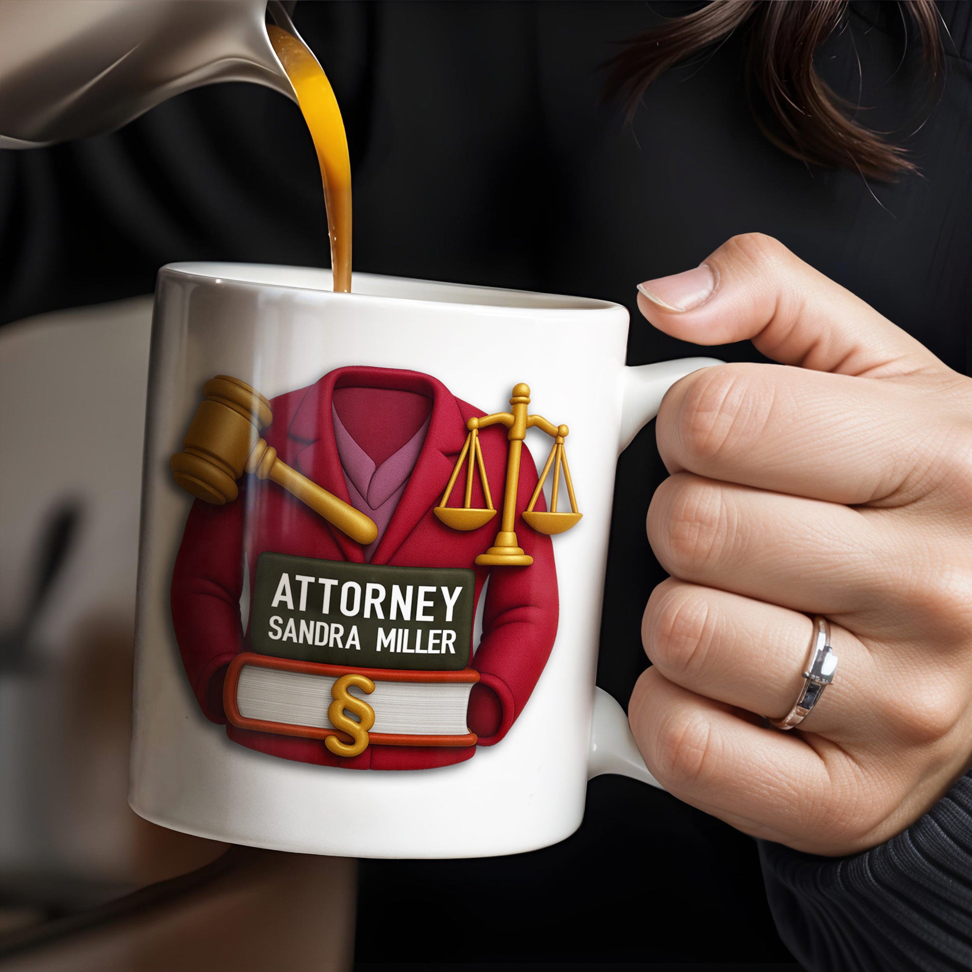 Attorney Sandra Miller, Gavel, Scales Of Justice And Law Books