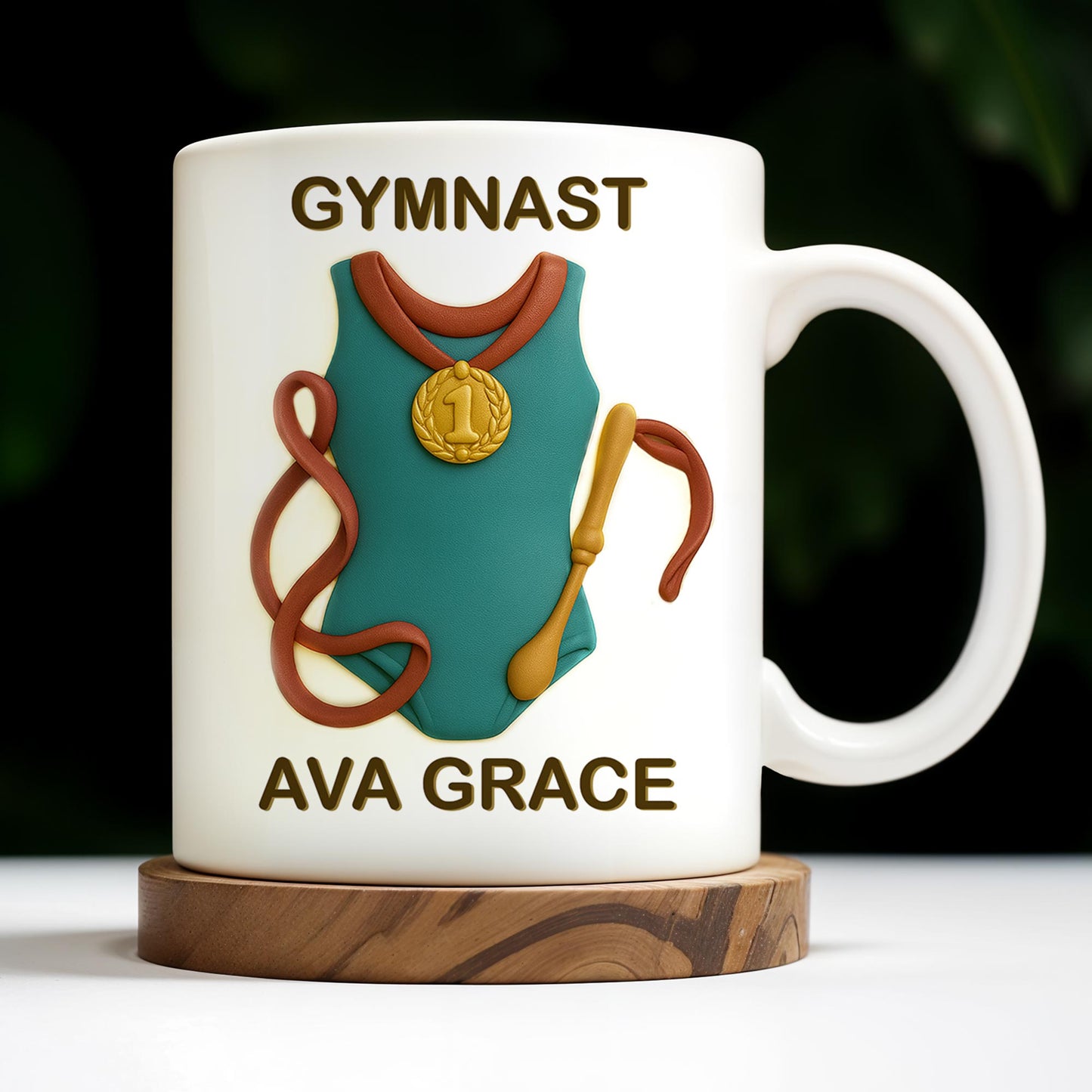 Gymnast, Leotard, Medal, and Ribbon