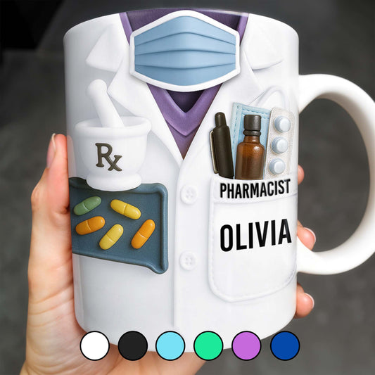Célébrez votre pharmacien préféré, vos outils médicaux et votre uniforme – Tasse à café personnalisée – GRAD303_MG